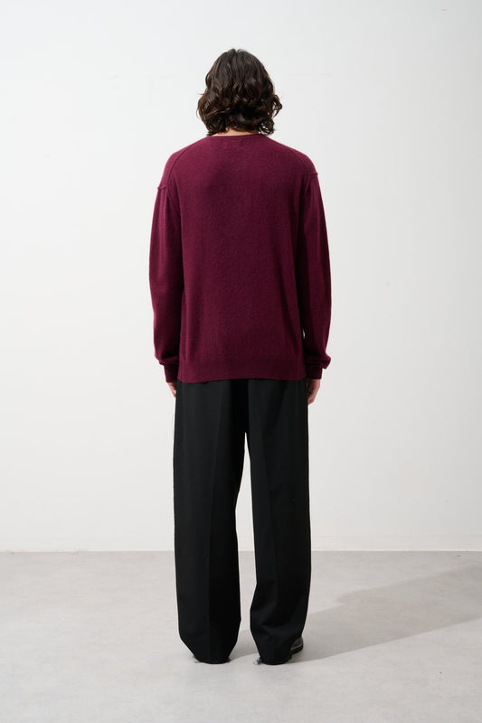 NOLAN pull col rond mûre 100% cachemire