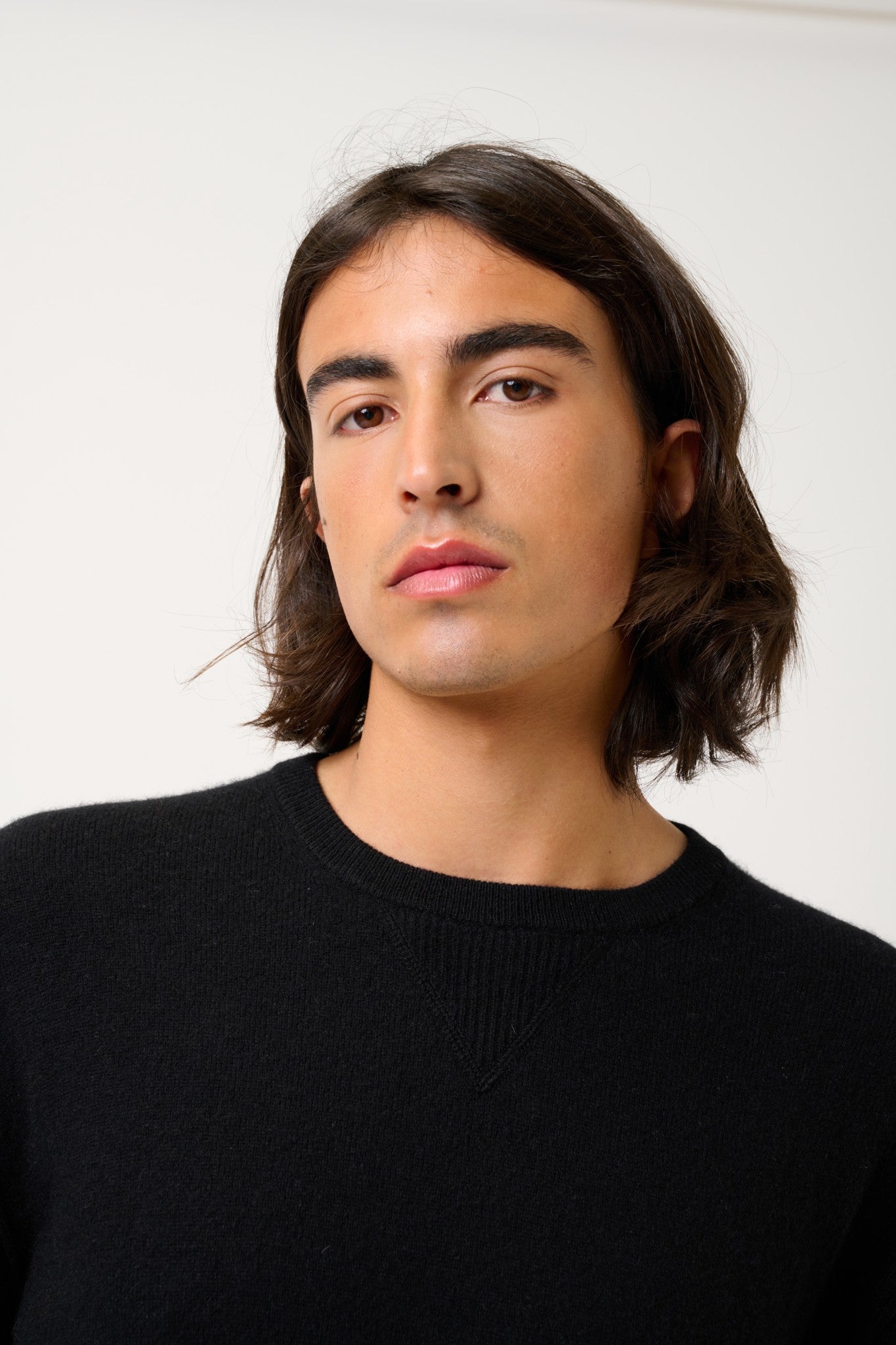 nolan pull col rond noir 100% cachemire