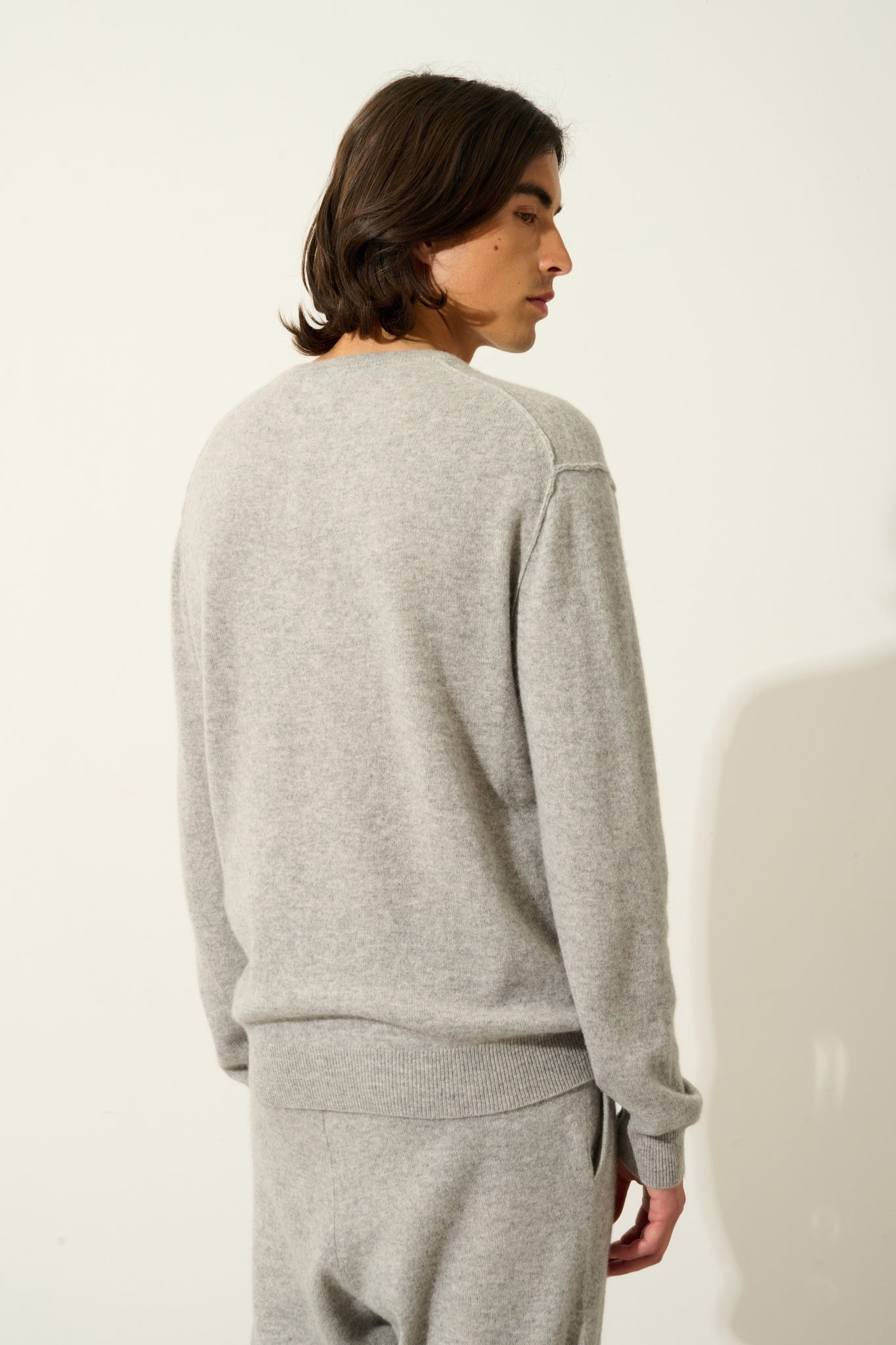 NOLAN mottled cloud round-neck sweater 100% cashmere