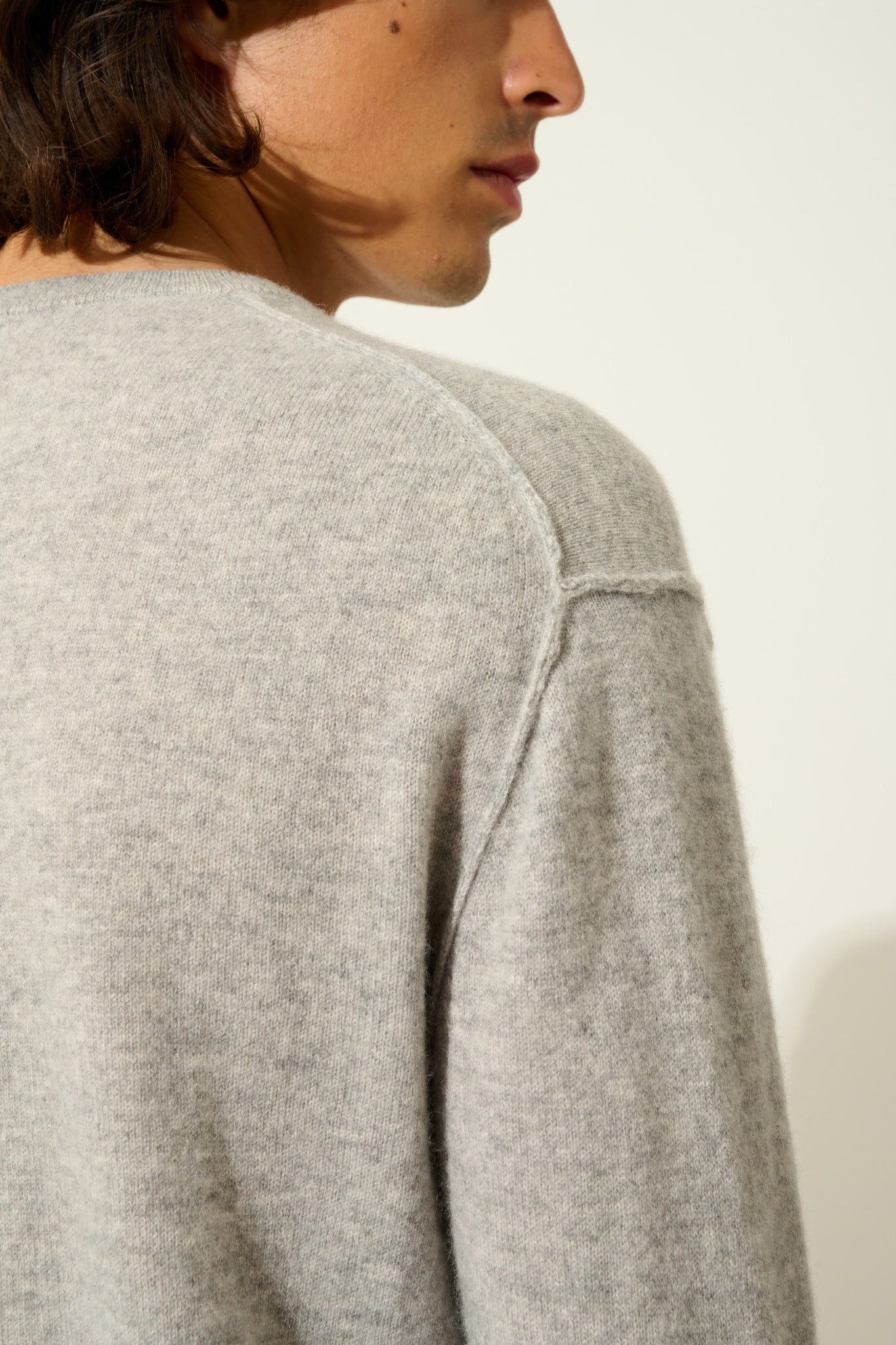 NOLAN Pullover mit Rundhalsausschnitt Wolke meliert 100% Kaschmir