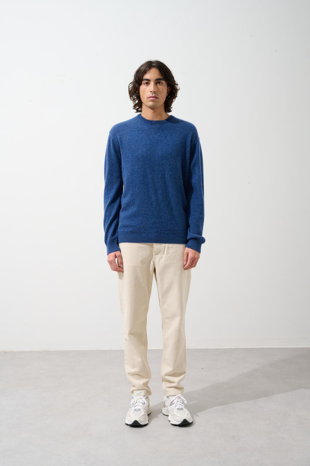 NOLAN pull col rond ocean chiné 100% cachemire