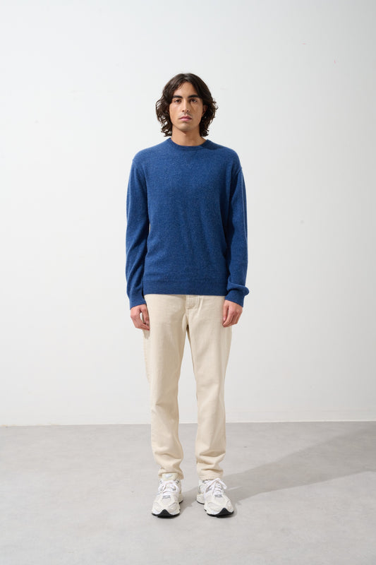 NOLAN pull col rond ocean chiné 100% cachemire