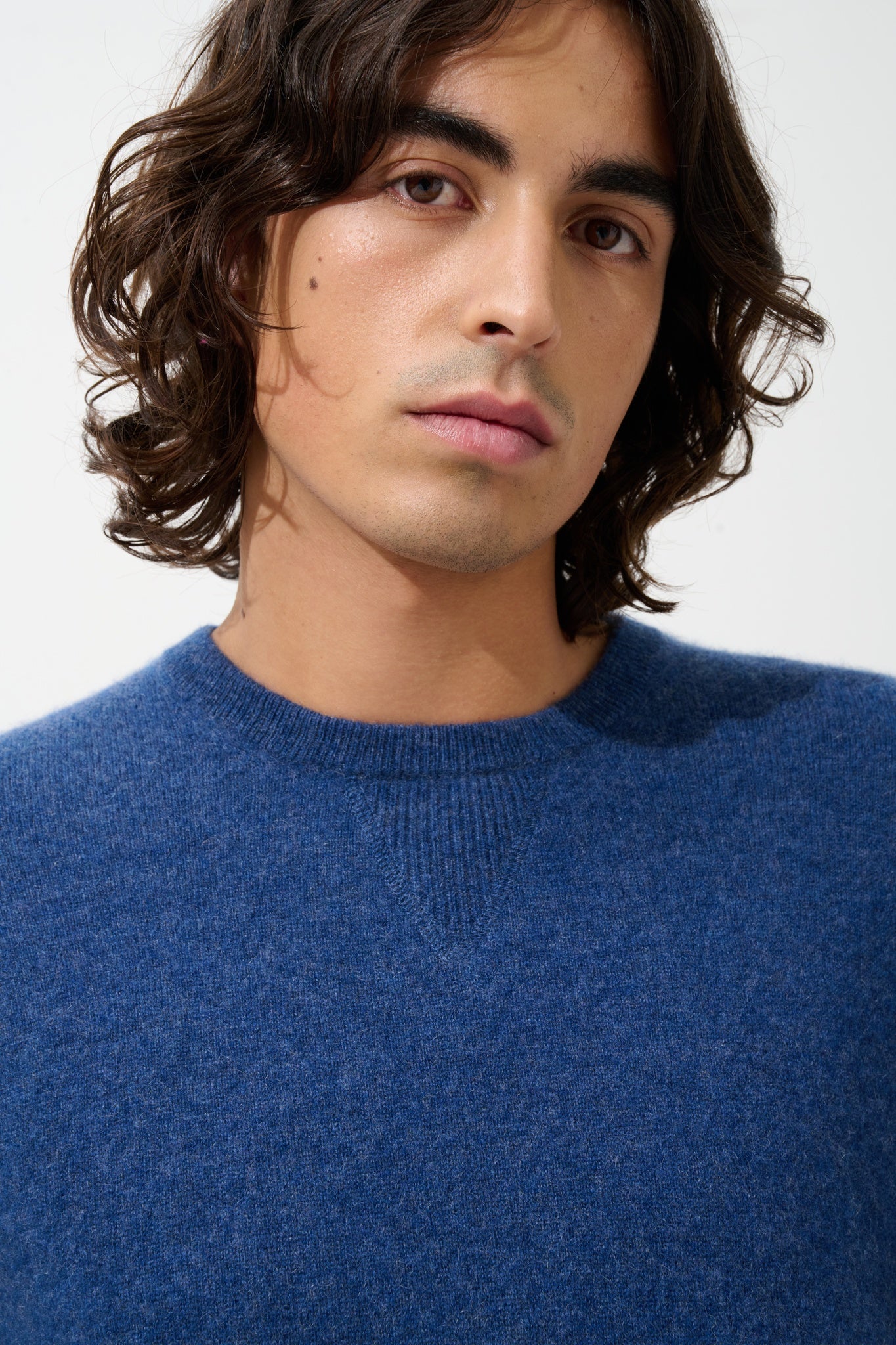 NOLAN pull col rond ocean chiné 100% cachemire