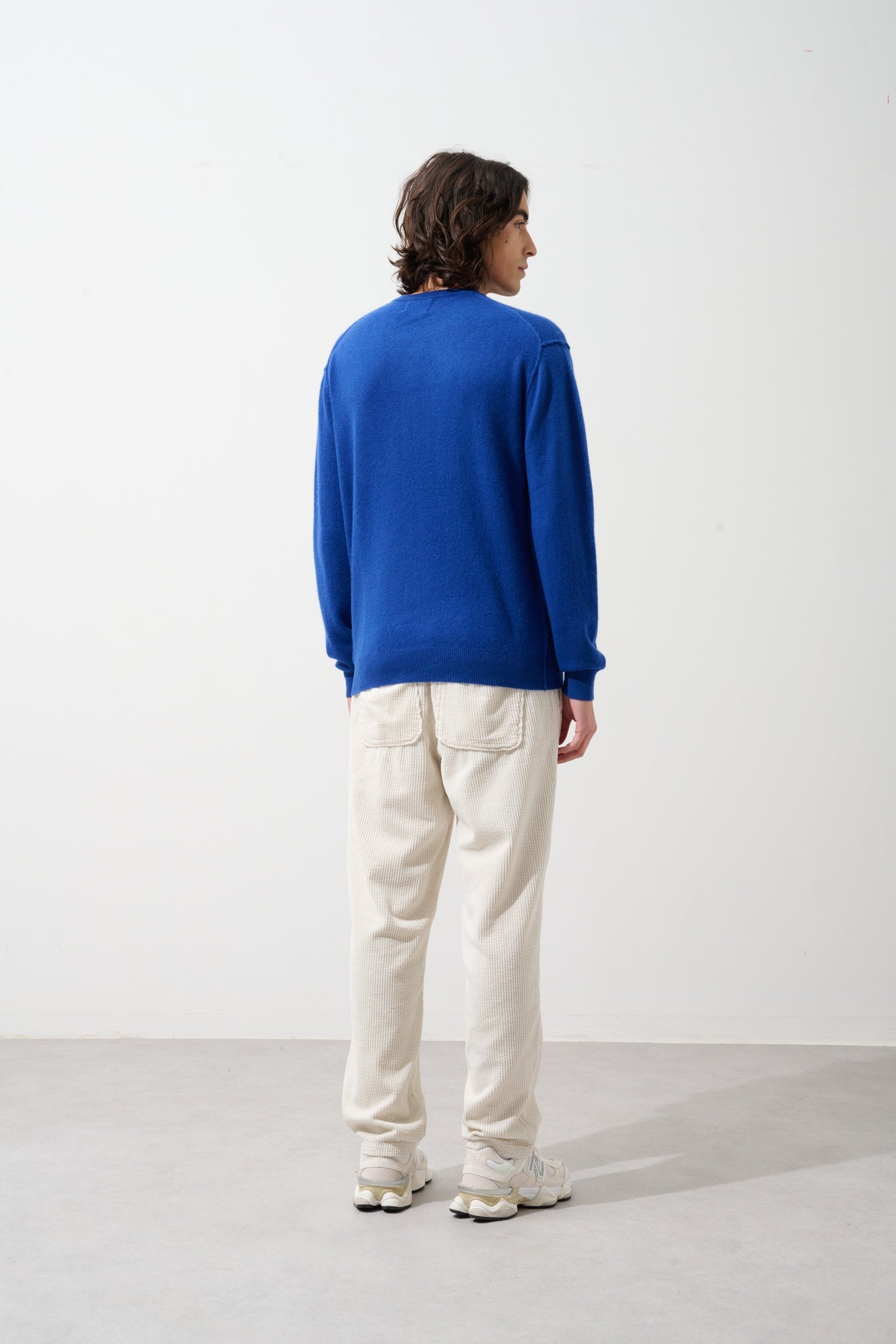 NOLAN pull col rond outremer 100% cachemire