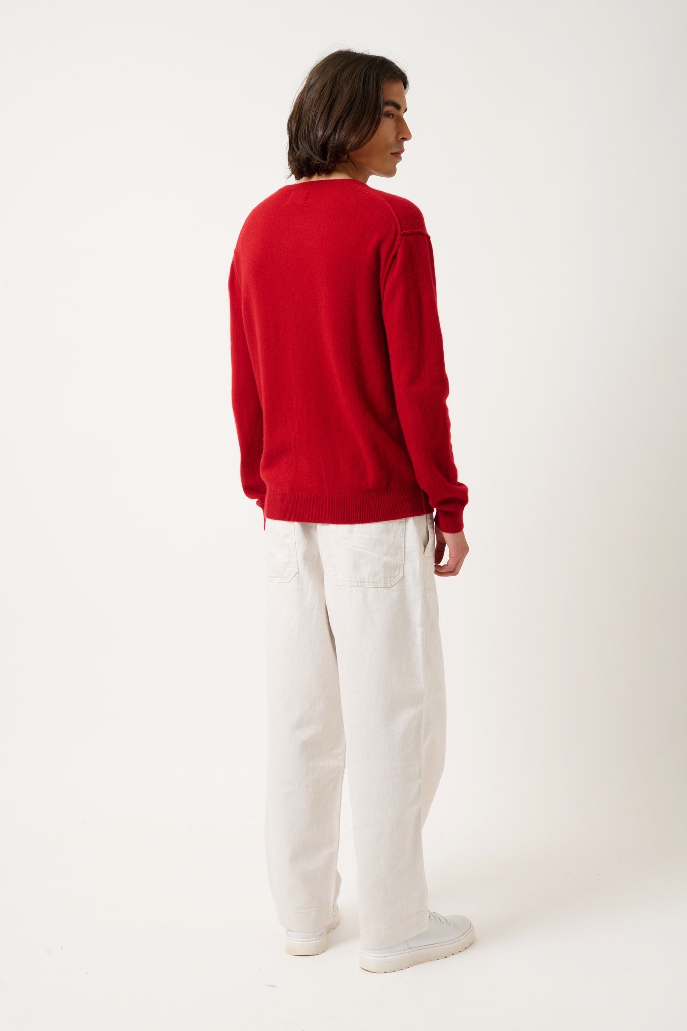 NOLAN pull col rond rubis 100% cachemire