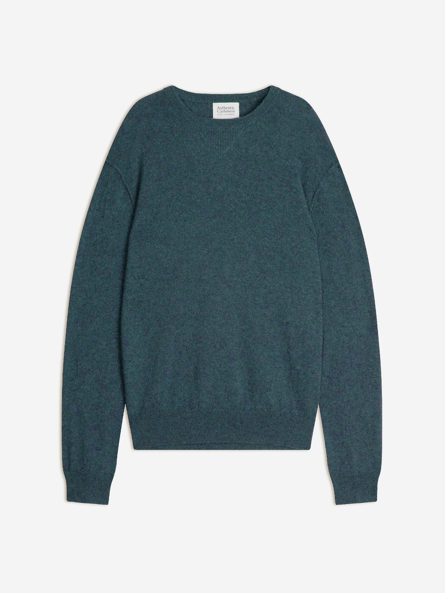 nolan pull col rond vert canard chiné 100% cachemire