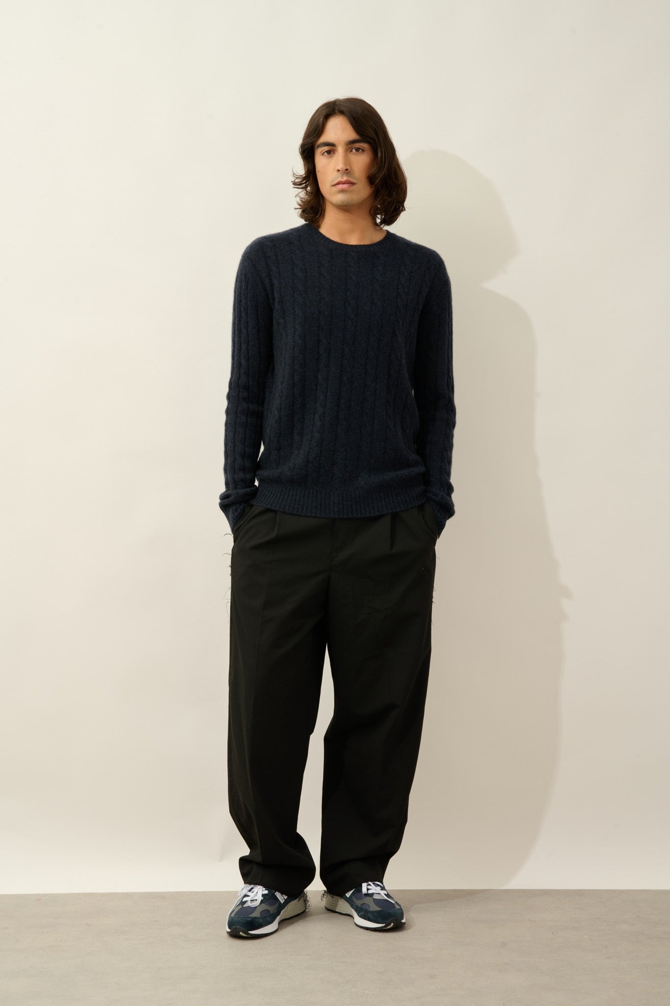 orivian pull col rond 4 fils caviar 100% cachemire