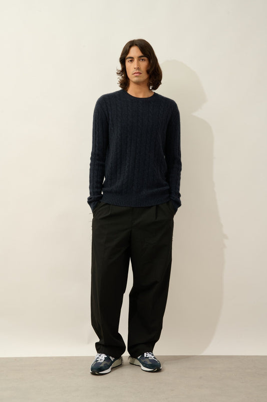 orivian pull col rond 4 fils caviar 100% cachemire