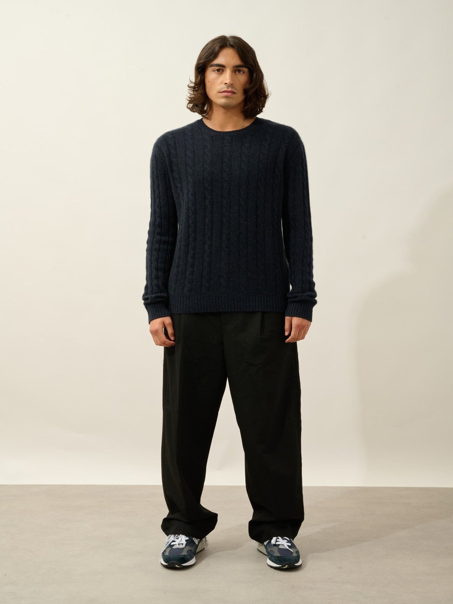 orivian pull col rond 4 fils caviar 100% cachemire