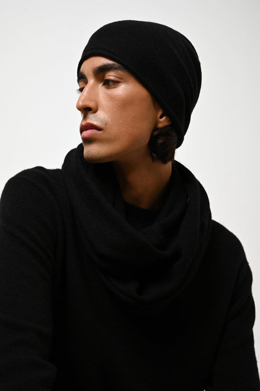 PINIER black beanie 100% cashmere