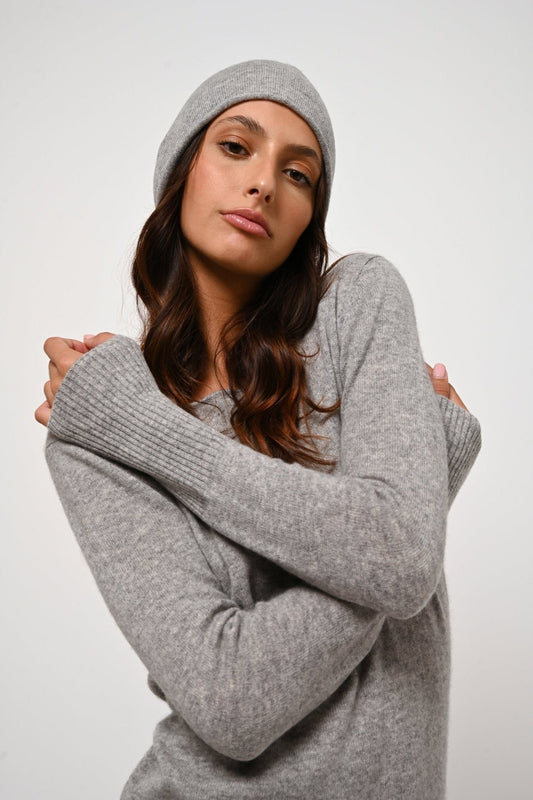 PINIER mottled cloud beanie 100% cashmere