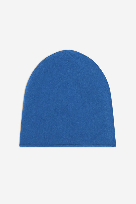 pinier bonnet bleu électrique 100% cachemire