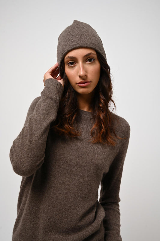 PINIER beanie taupe mottled 100% cashmere