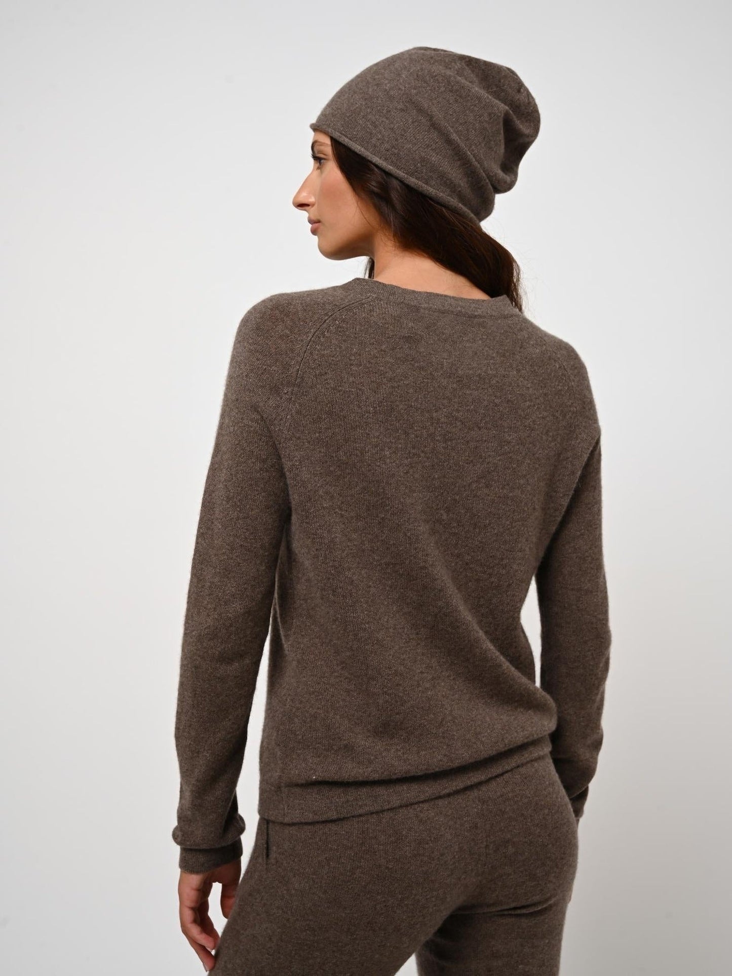 PINIER bonnet taupe chiné 100% cachemire