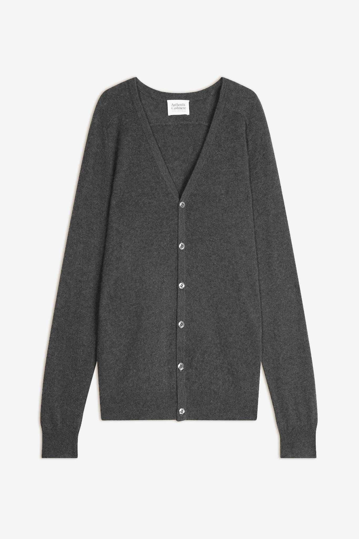 pipa cardigan col v anthracite chiné 100% cachemire