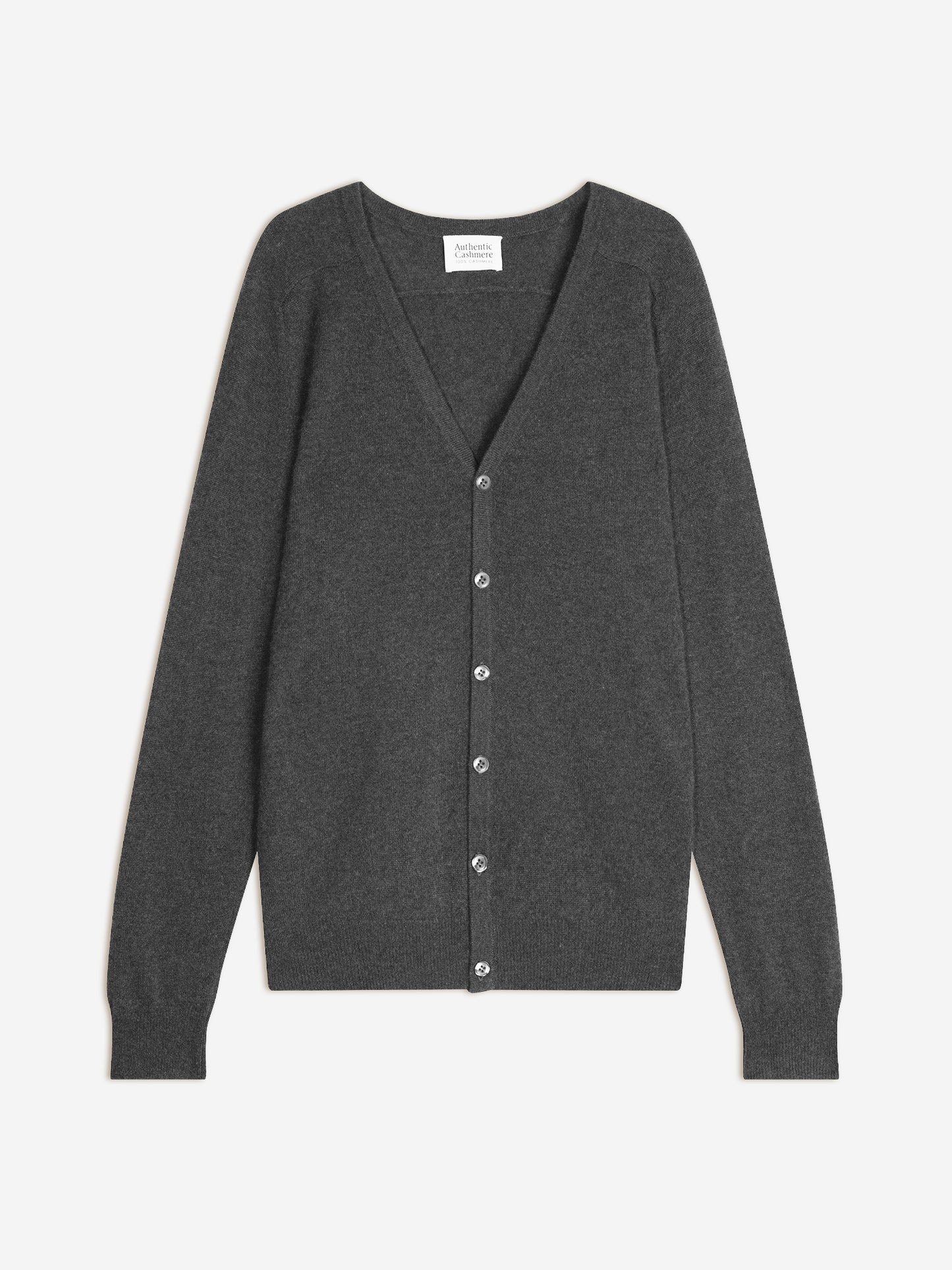 PIPA cardigan col v anthracite chiné 100% cachemire