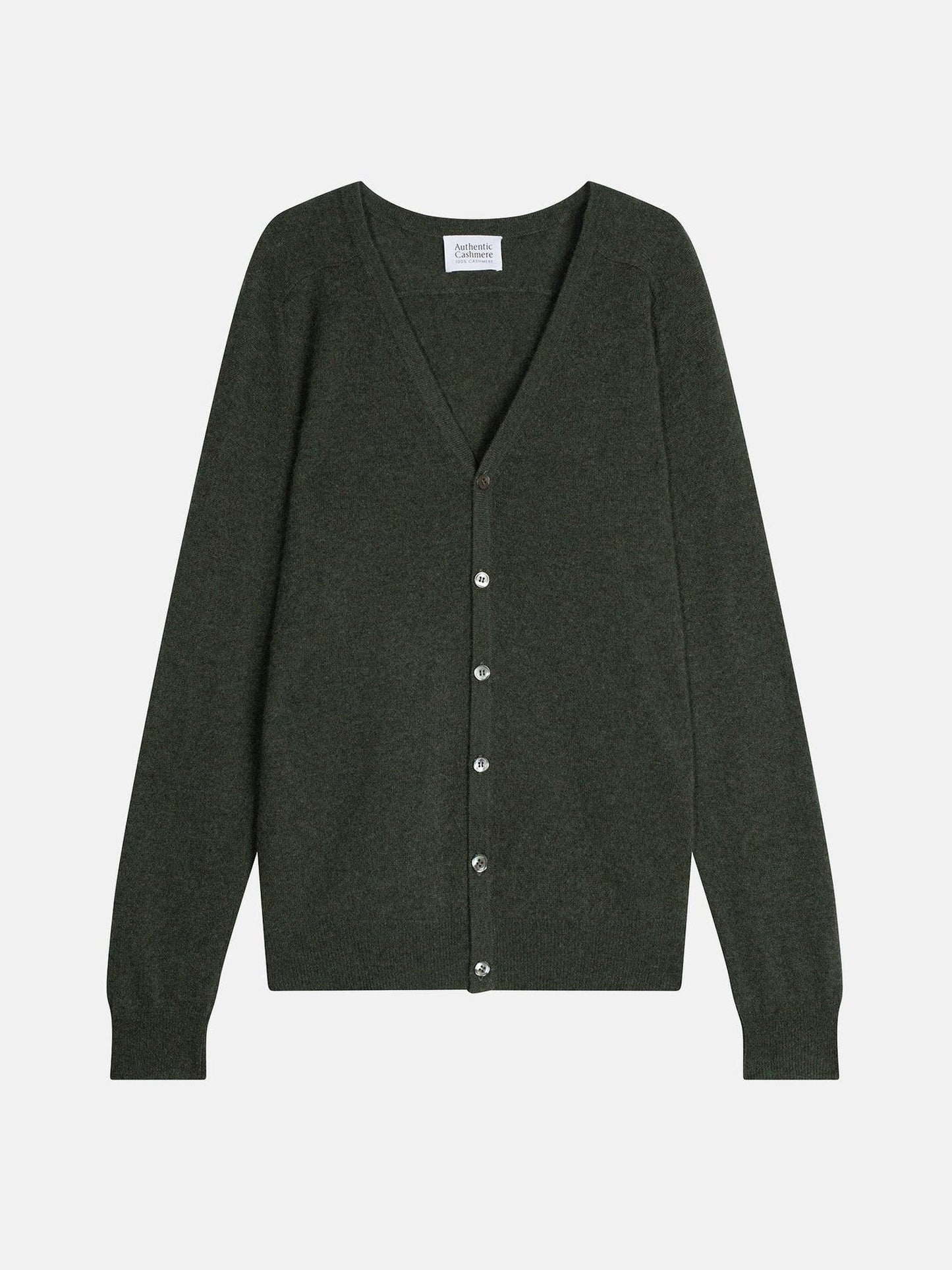 PIPA cardigan col v kaki chiné 100% cachemire