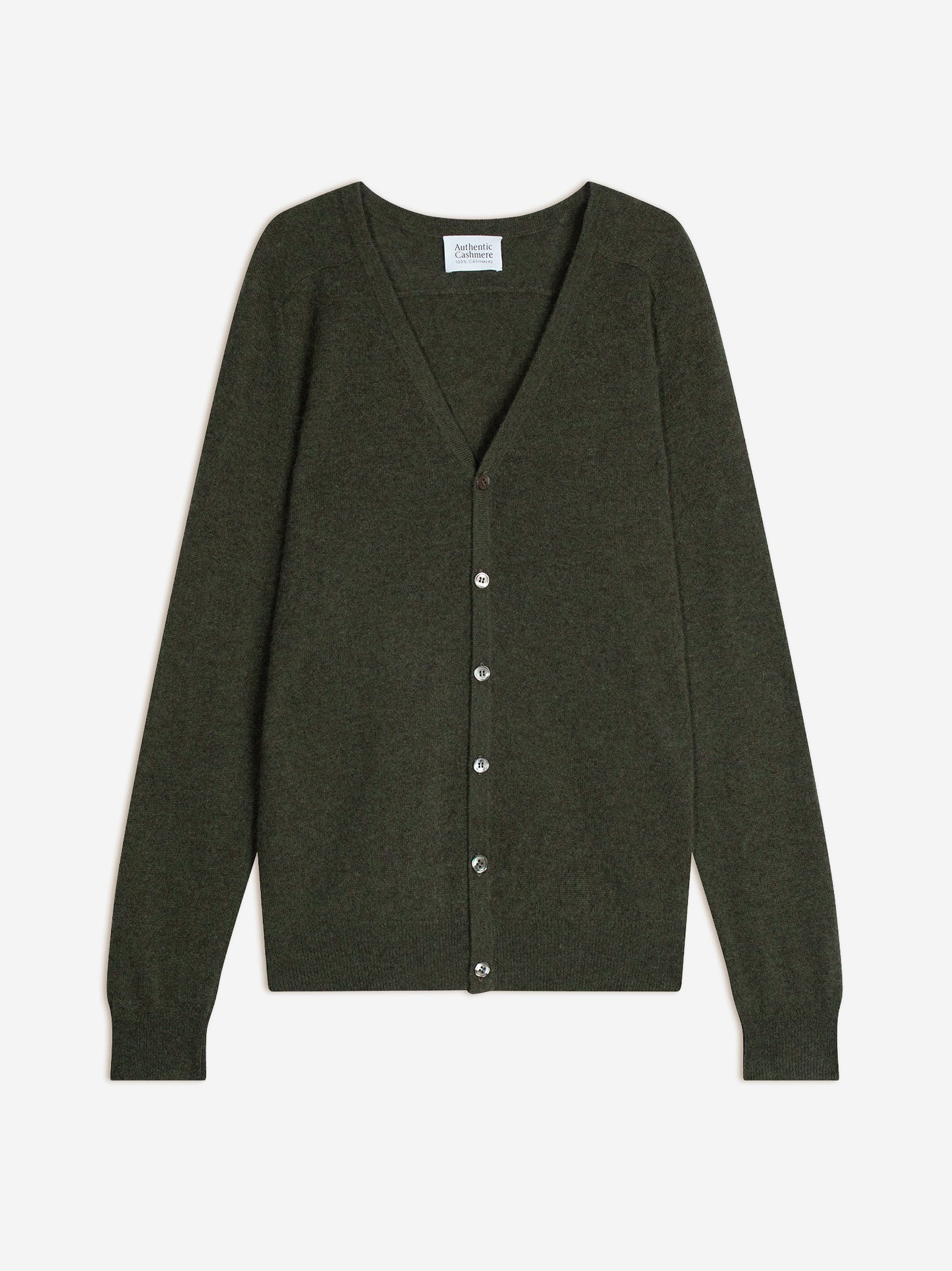 PIPA cardigan col v kaki chiné 100% cachemire