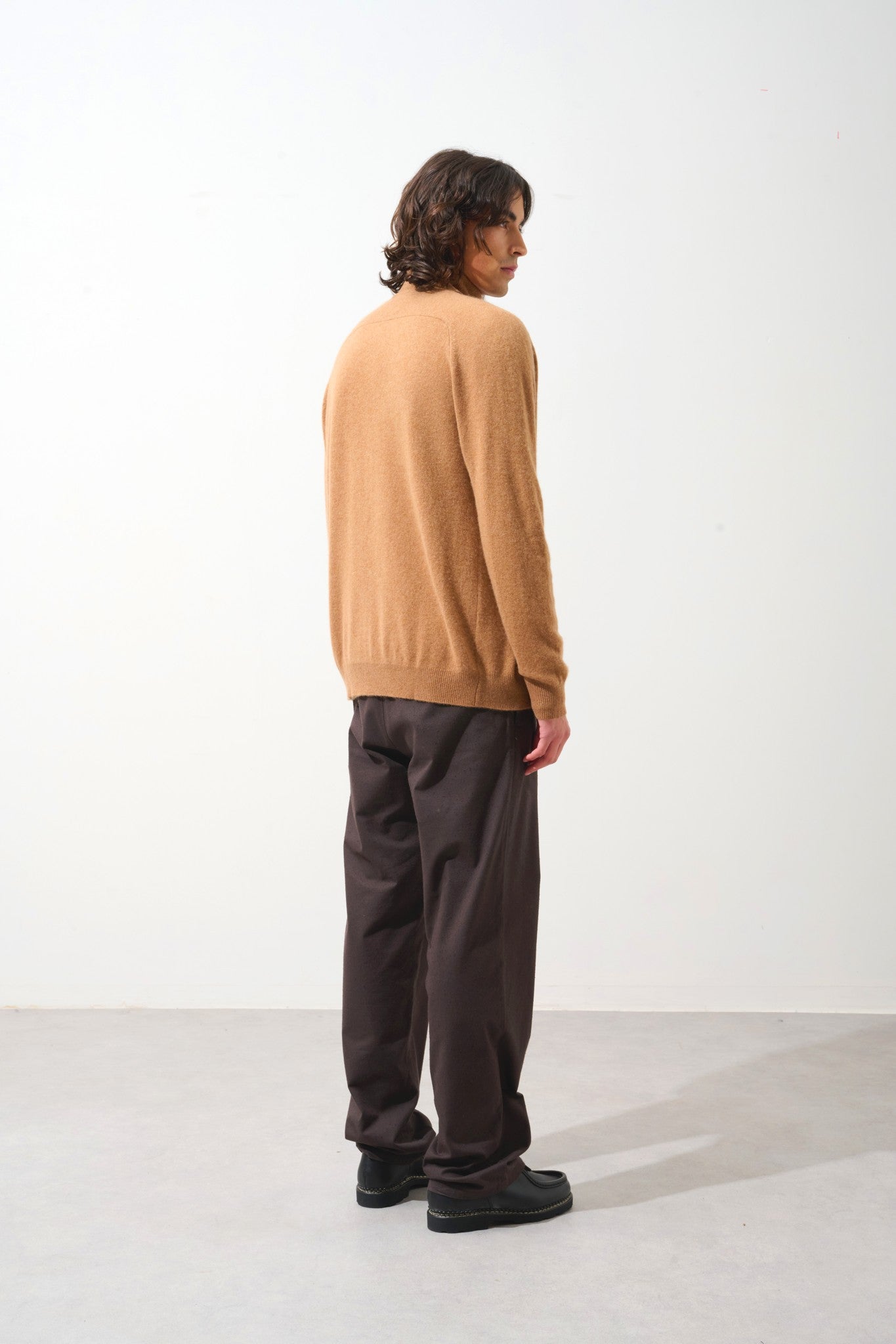 pipa cardigan col v noisette 100% cachemire