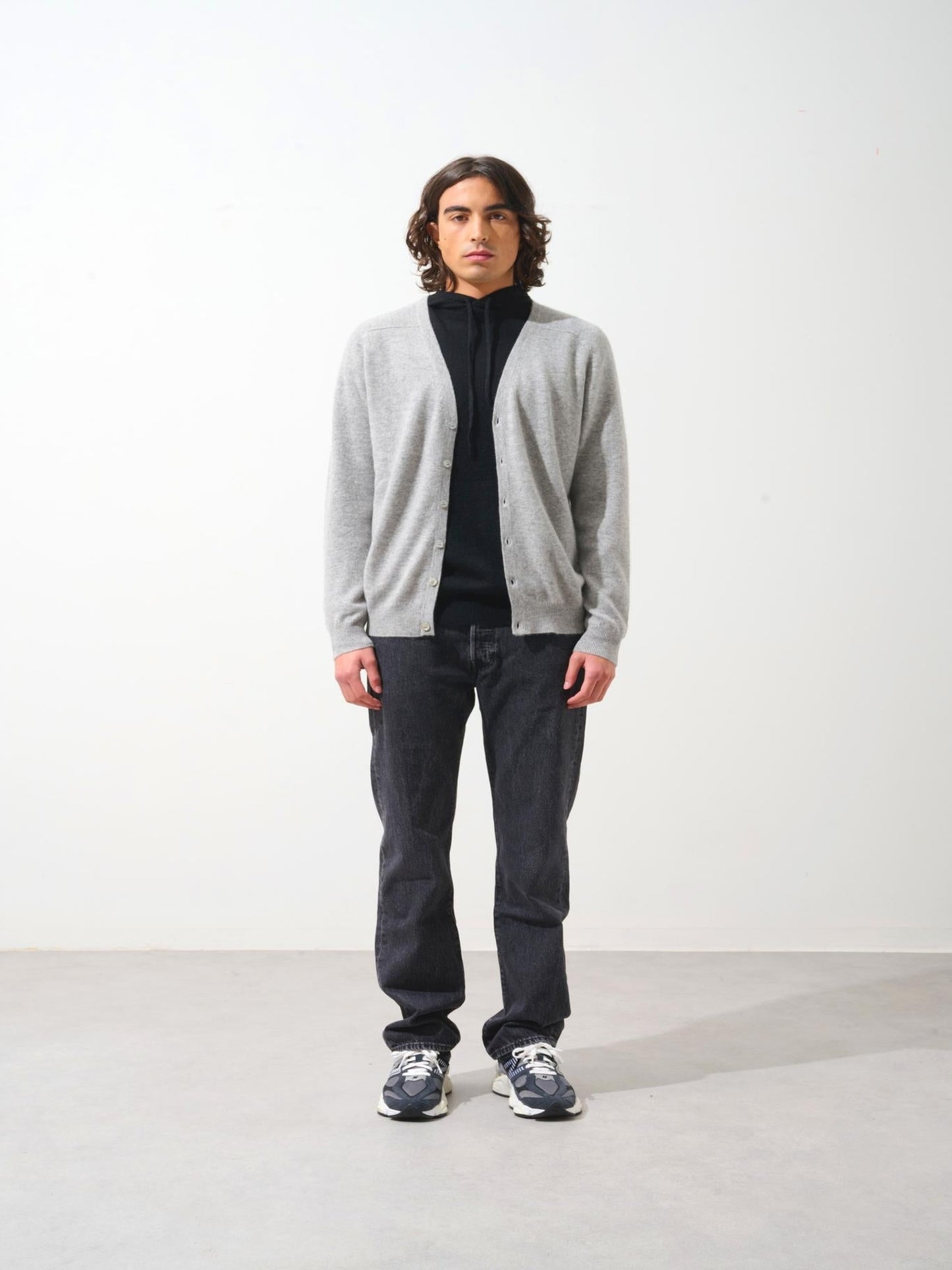 PIPA cardigan col v nuage chiné 100% cachemire