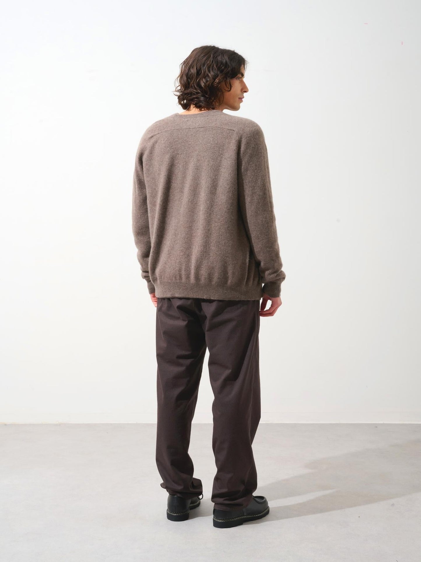 PIPA cardigan col v taupe chiné 100% cachemire