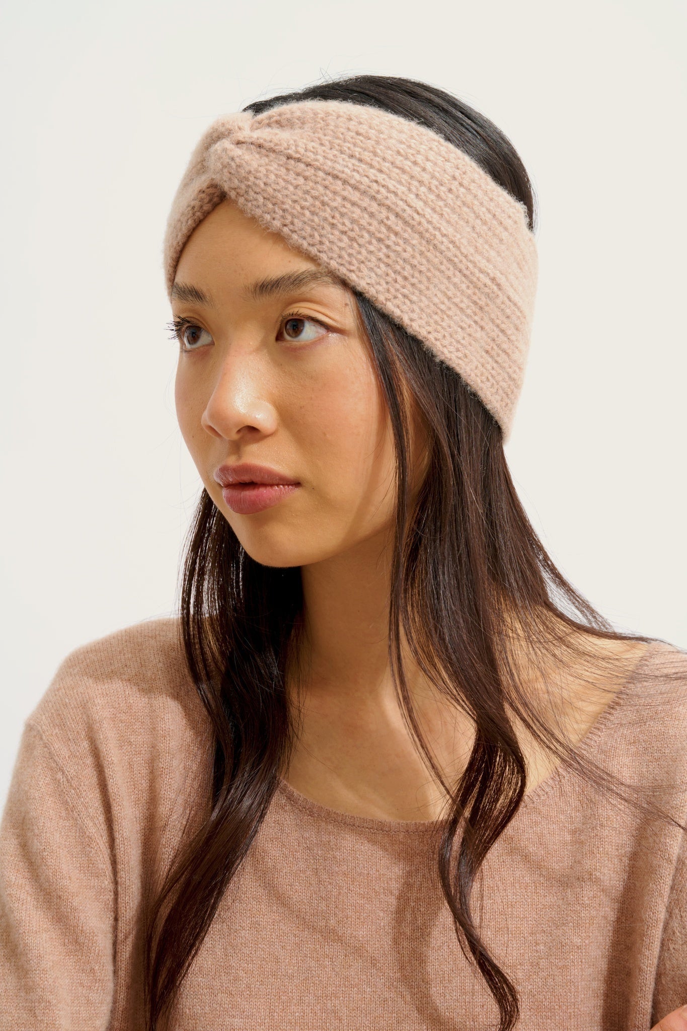 RISTO bandeau 8 fils camel chiné 100% cachemire