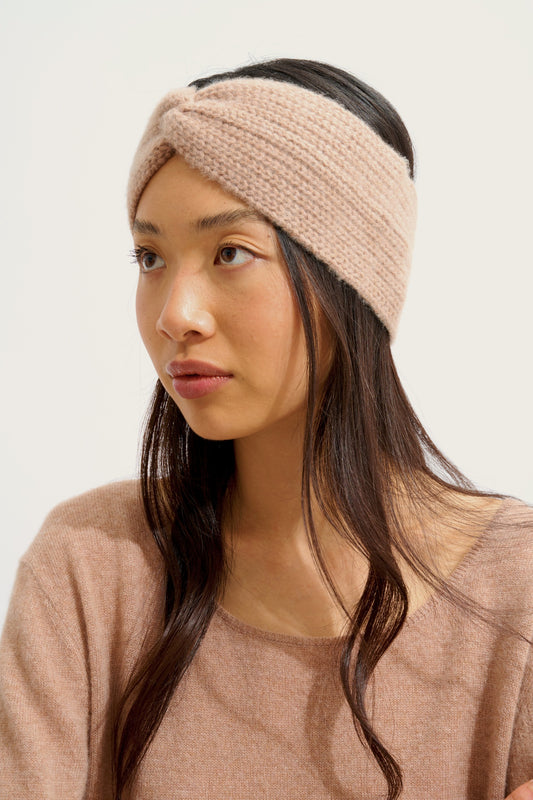 RISTO bandeau 8 fils camel chiné 100% cachemire