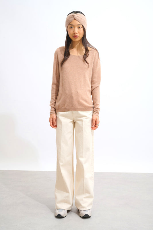 risto bandeau 8 fils camel chiné 100% cachemire