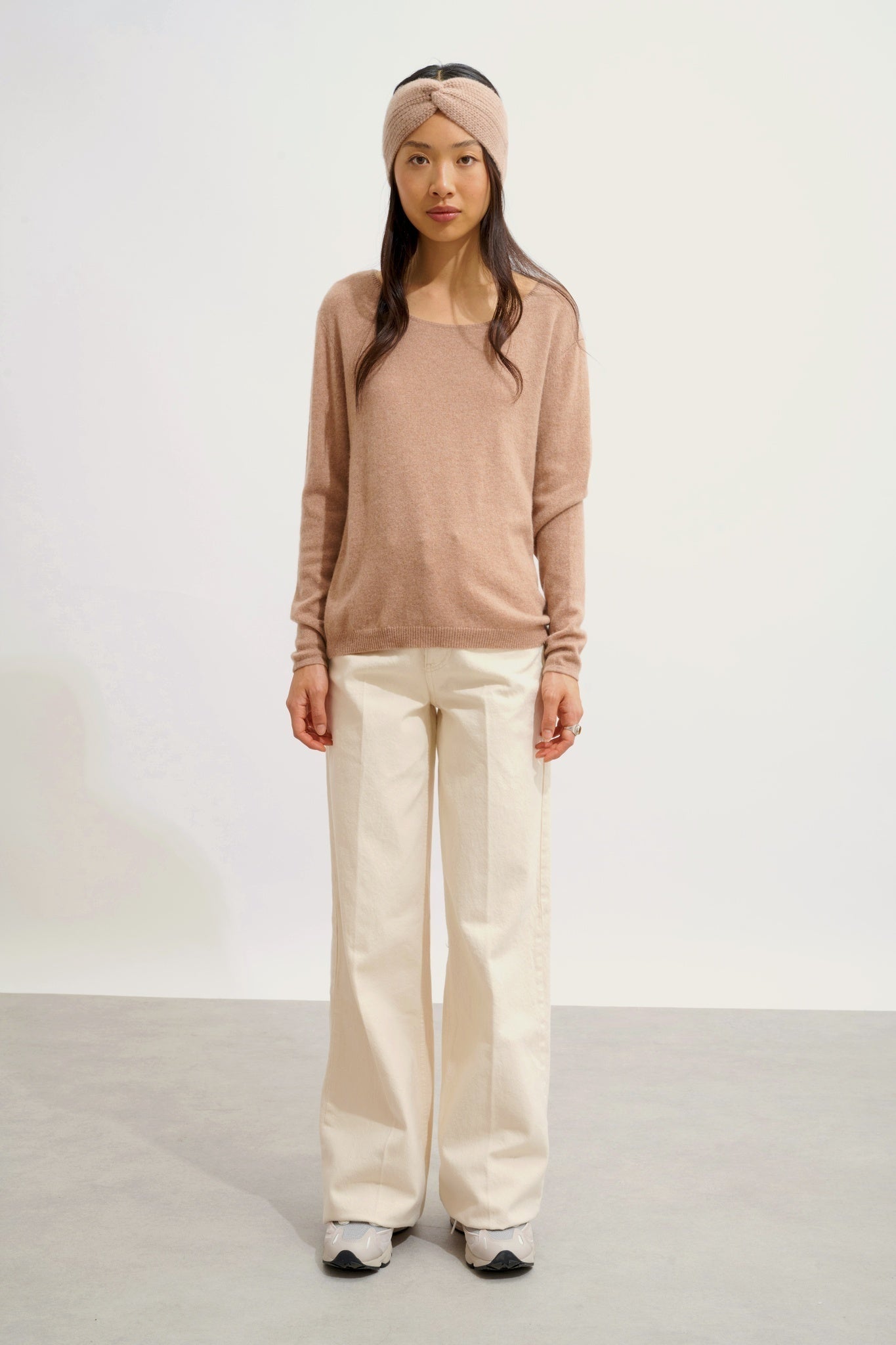 RISTO bandeau 8 fils camel chiné 100% cachemire