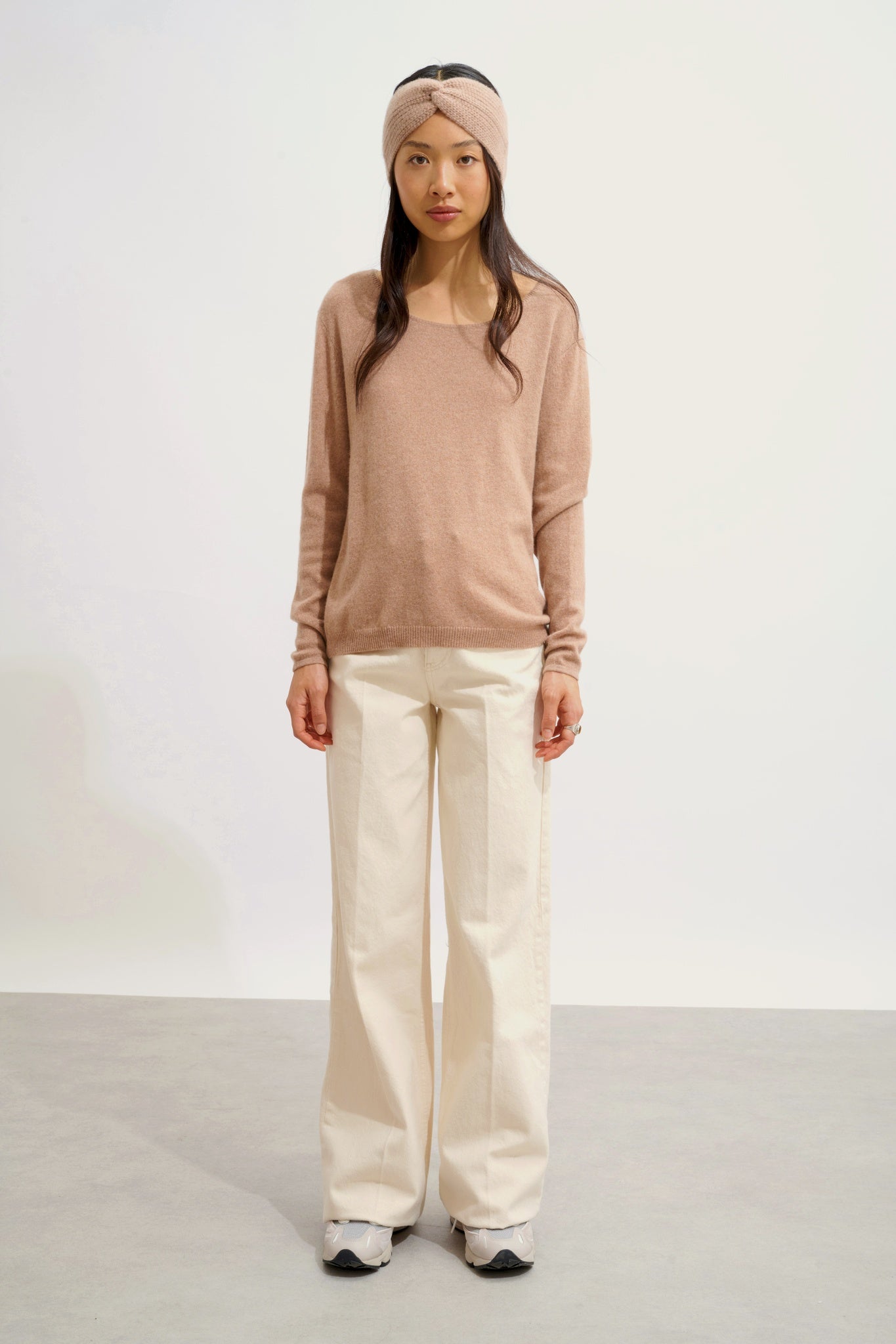 RISTO bandeau 8 fils camel chiné 100% cachemire