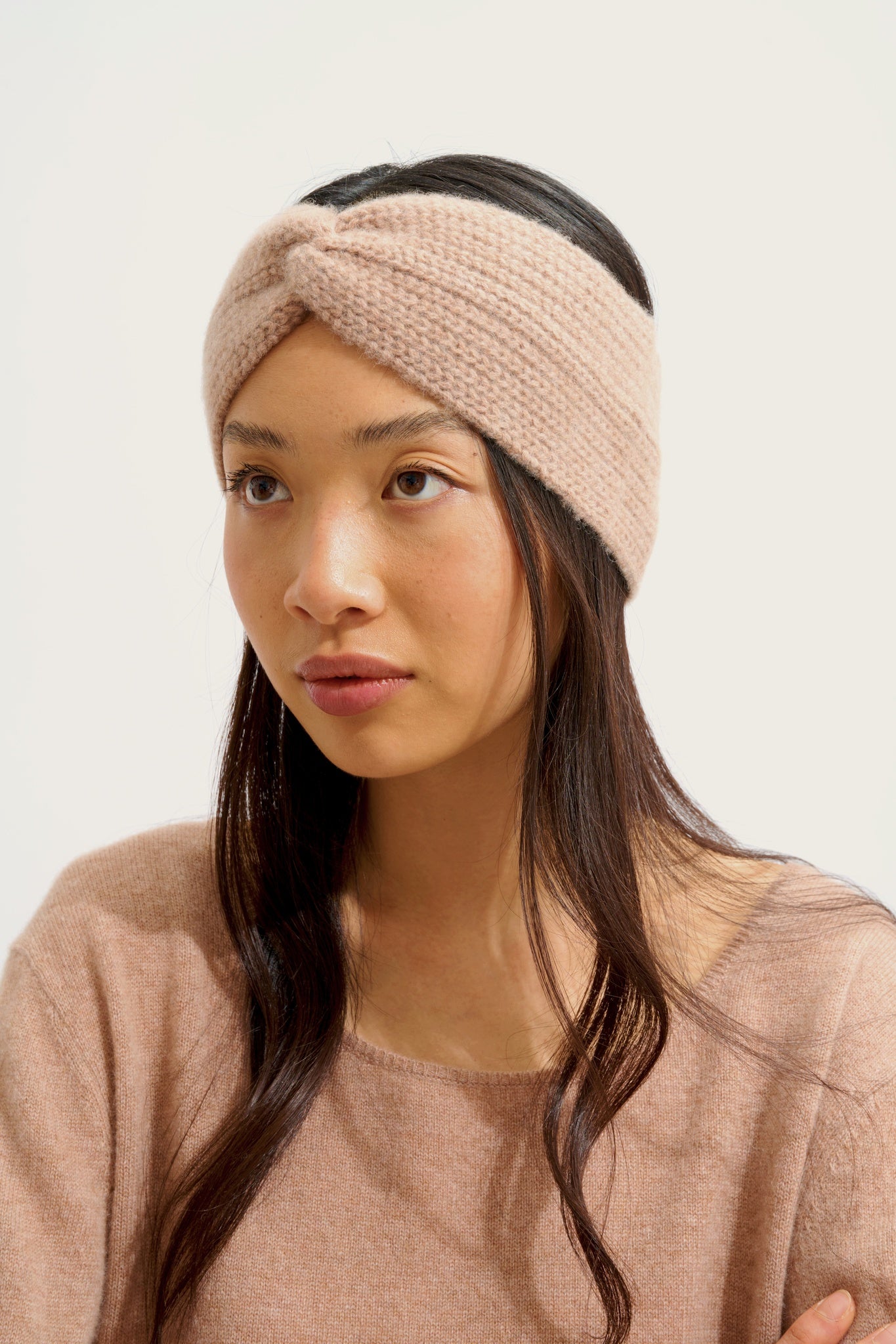 RISTO bandeau 8 fils camel chiné 100% cachemire