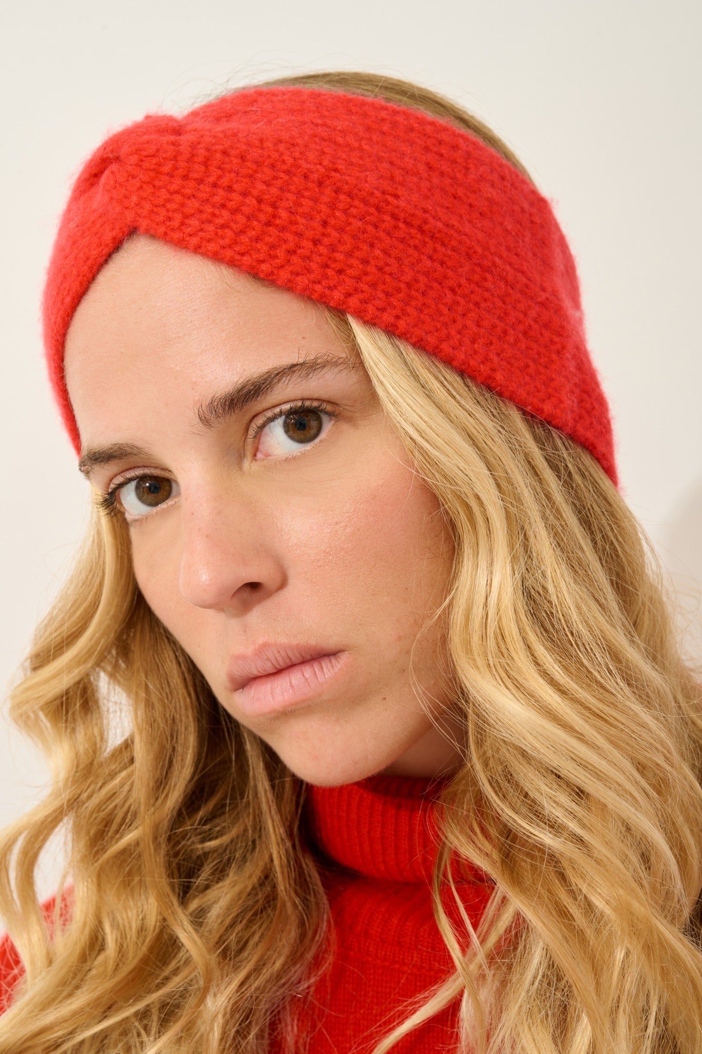 risto bandeau 8 fils carmin 100% cachemire