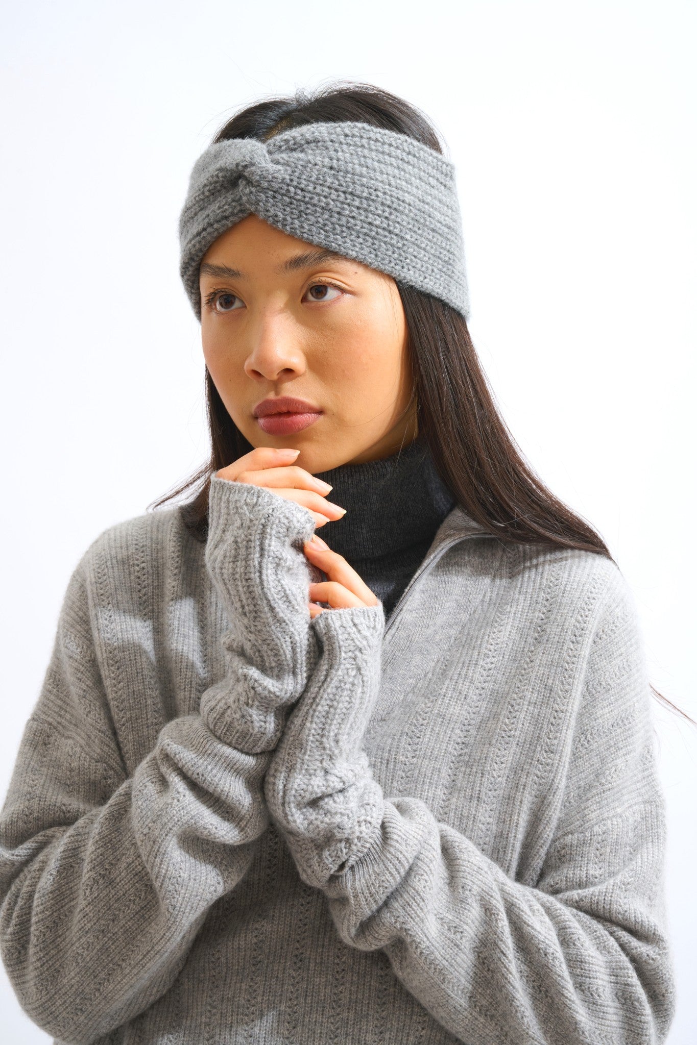 risto bandeau 8 fils flanelle chiné 100% cachemire