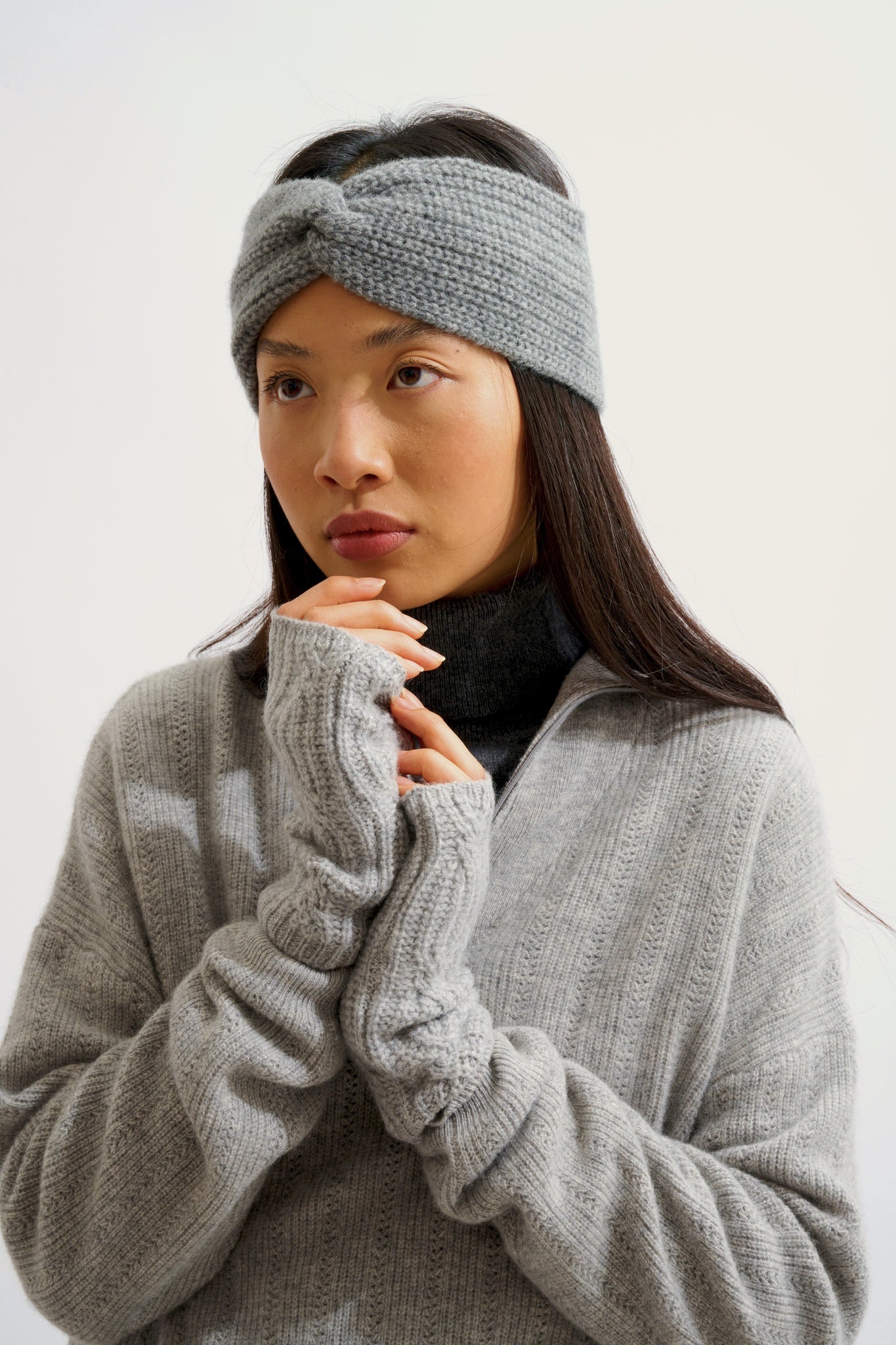 RISTO bandeau 8 fils flanelle chiné 100% cachemire