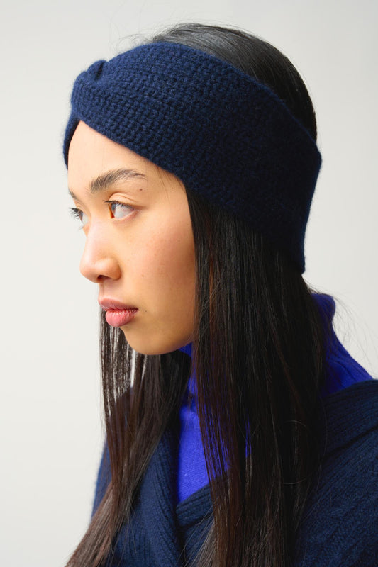 RISTO bandeau 8 threads navy 100% cashmere