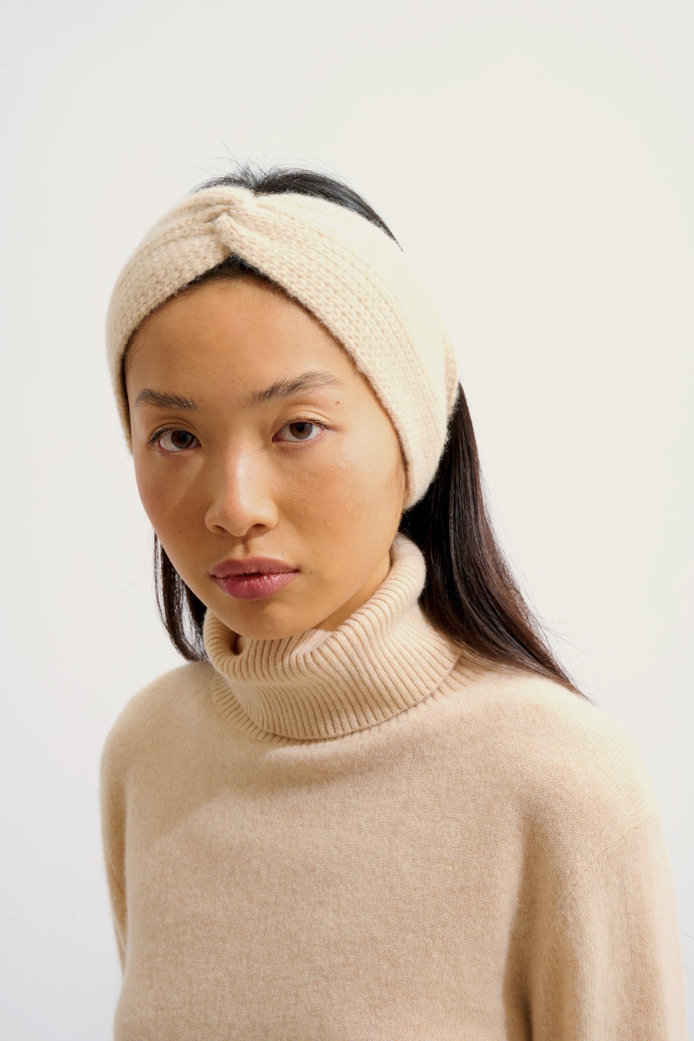 RISTO bandeau 8 fils sable 100% cachemire