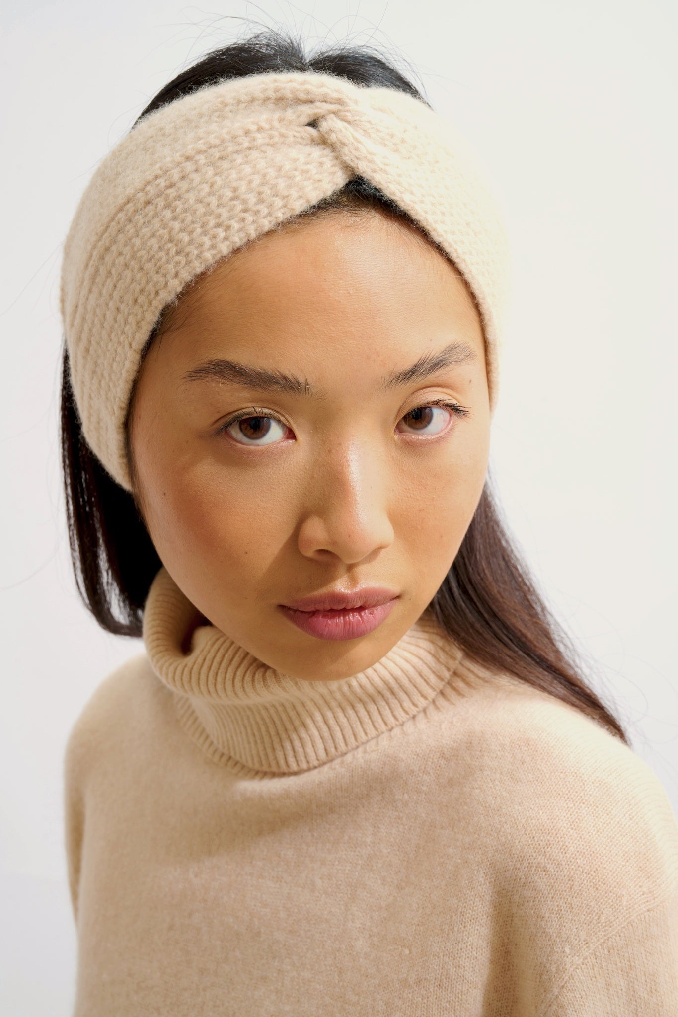 RISTO bandeau 8 fils sable 100% cachemire