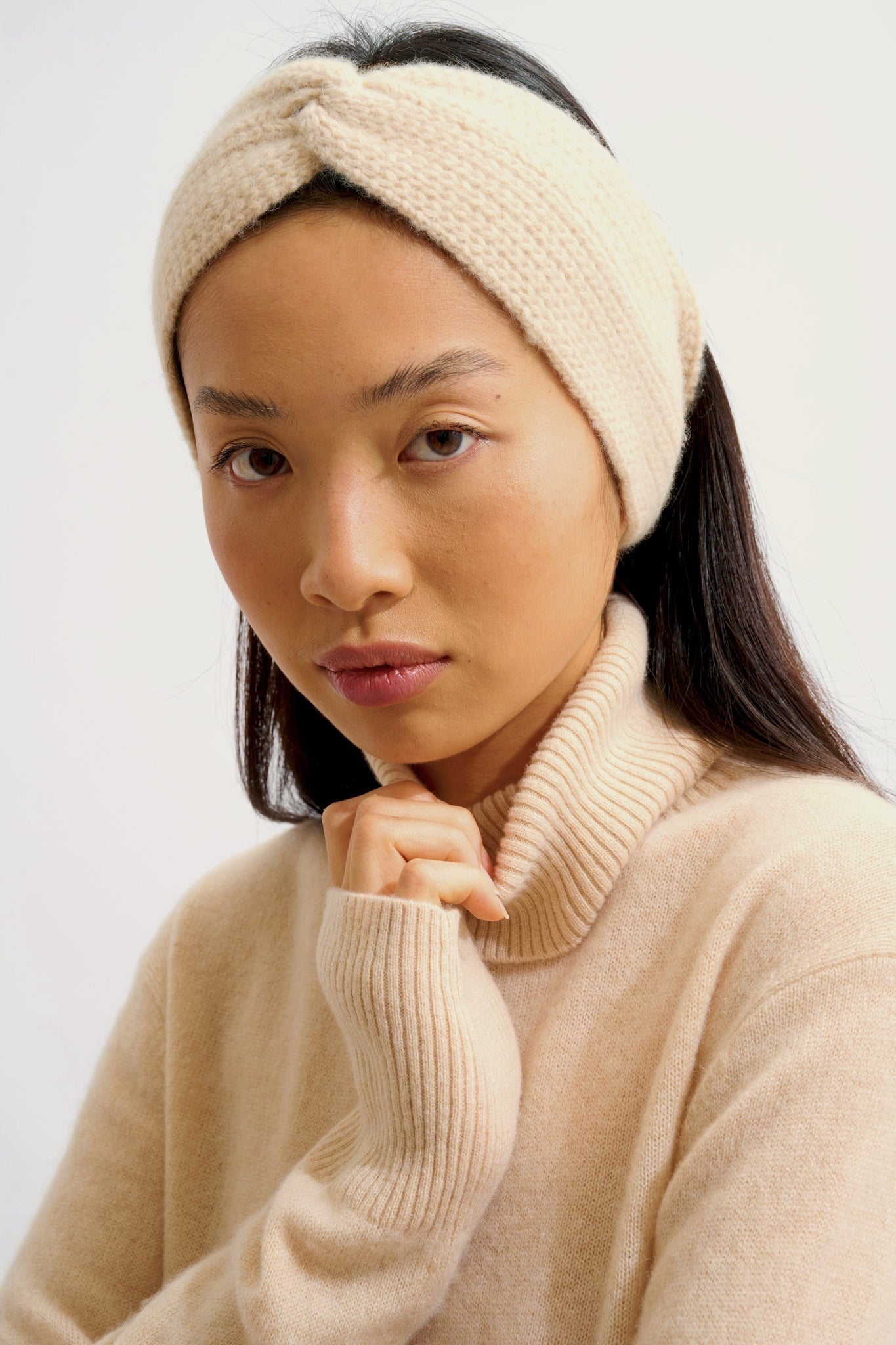 RISTO bandeau 8 fils sable 100% cachemire