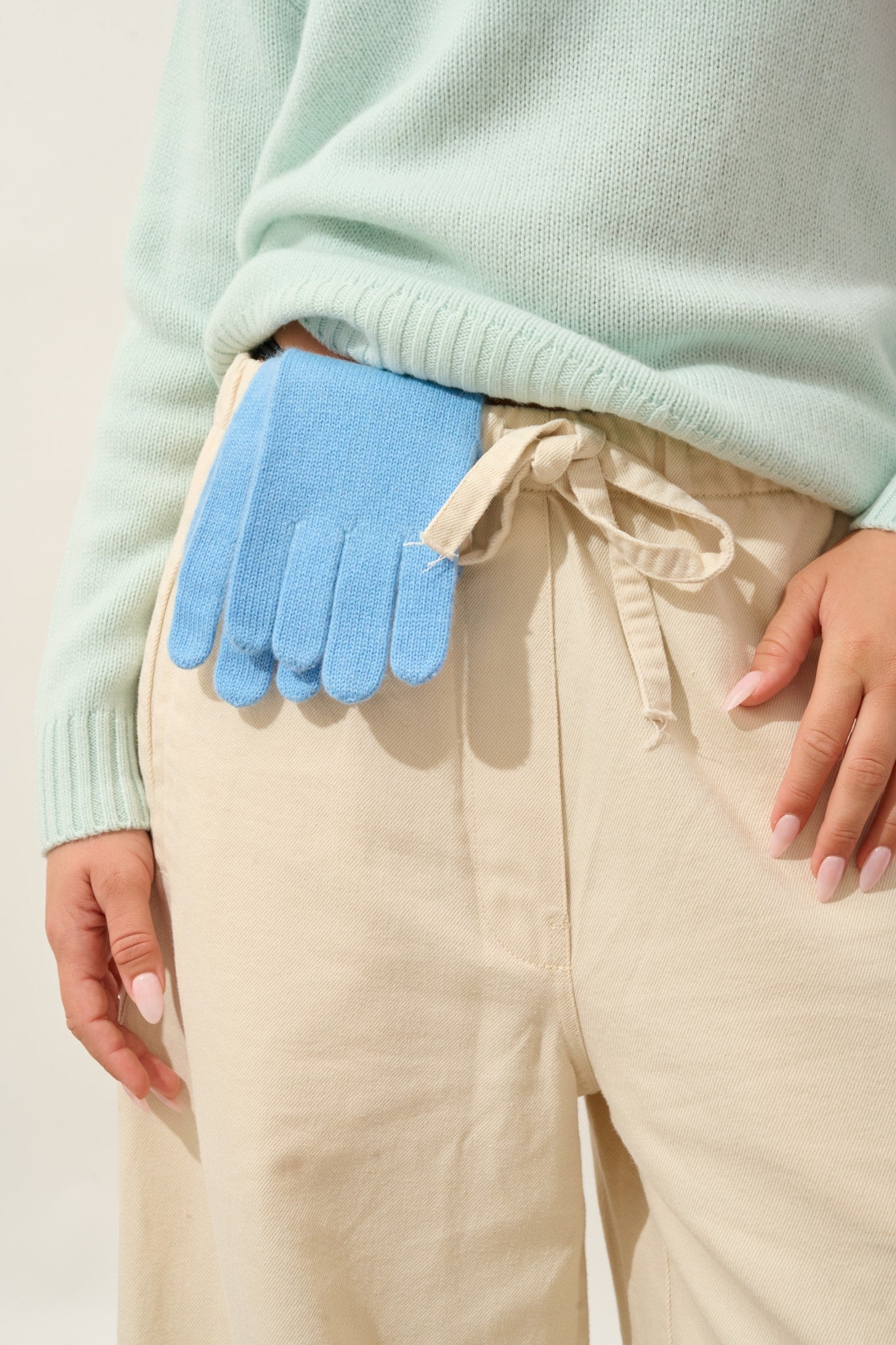 roc gants 4 fils baby blue 100% cachemire