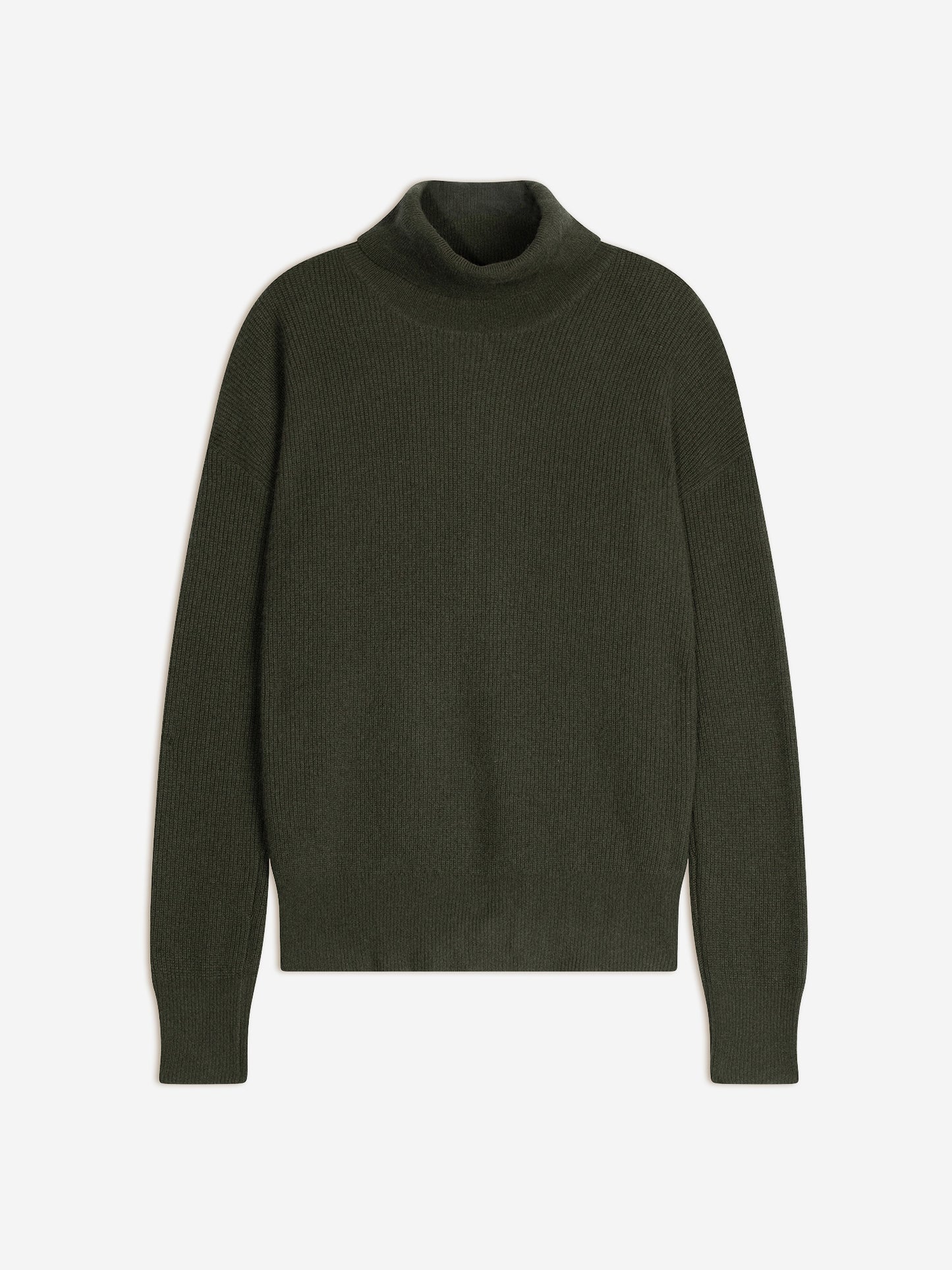 ROXANE Rollkragenpullover khaki 100% Kaschmir