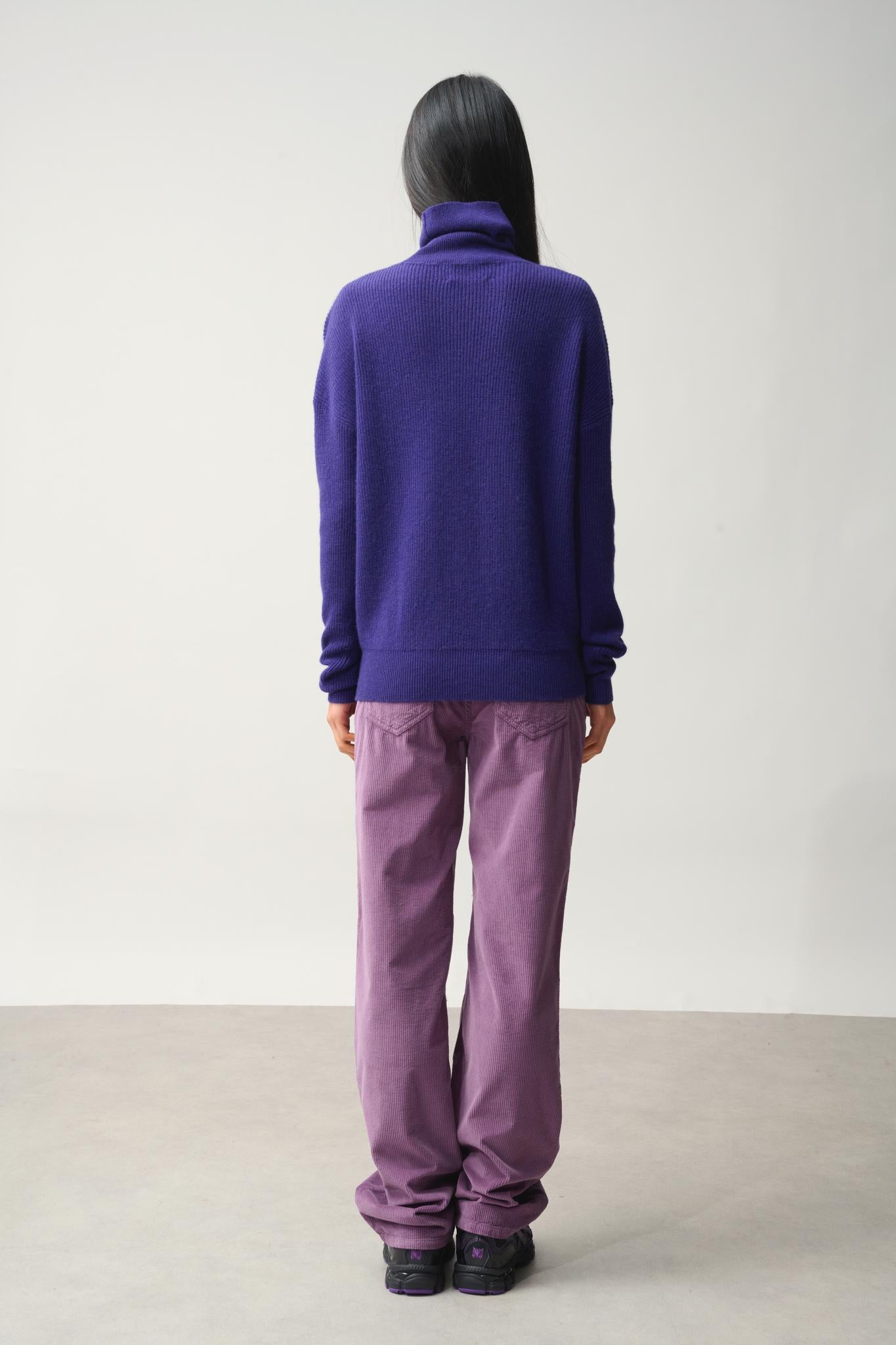 ROXANE turtleneck sweater purple 100% cashmere