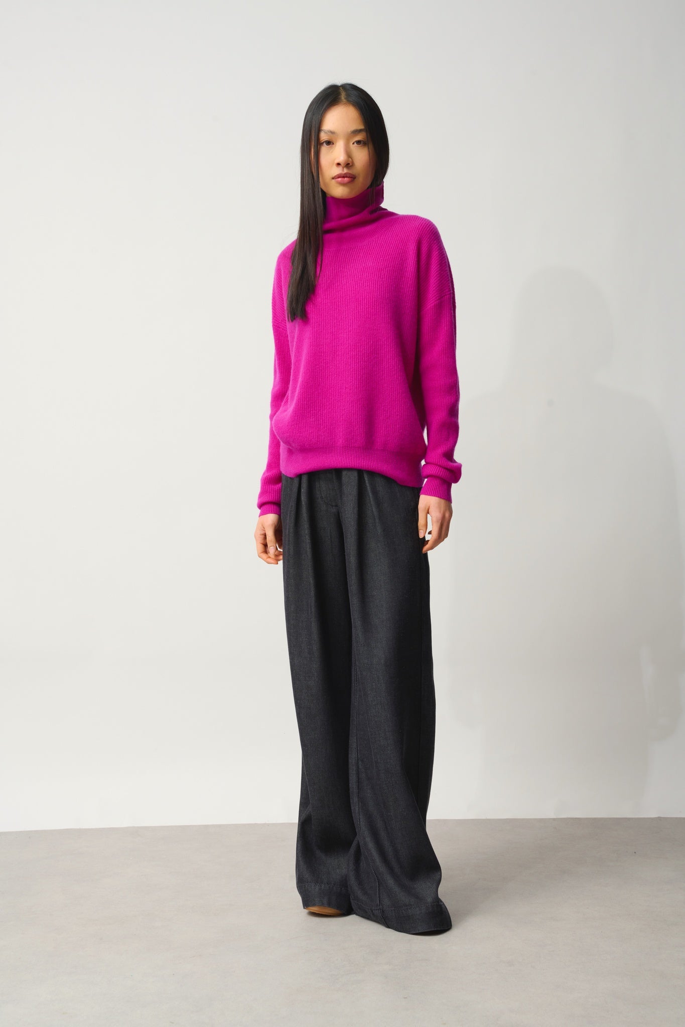 ROXANE Pullover mit Rollkragen violett 100% Kaschmir