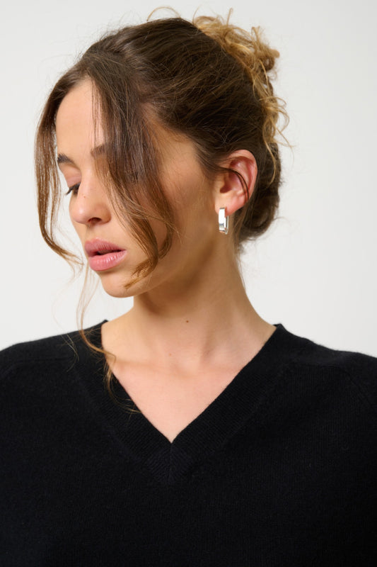 savannah pull col v noir 100% cachemire