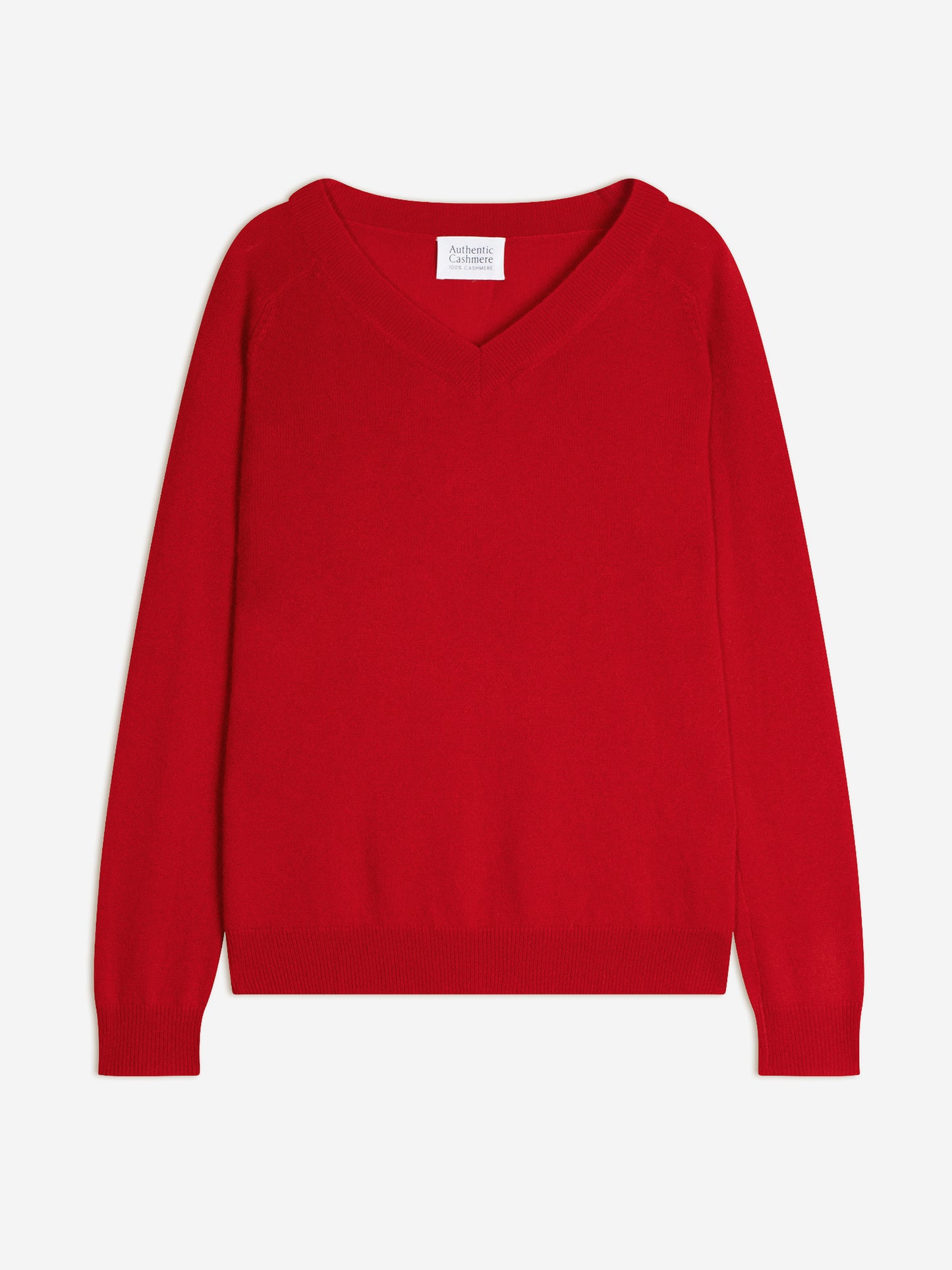 SAVANNAH pull col v rouge 100% cachemire