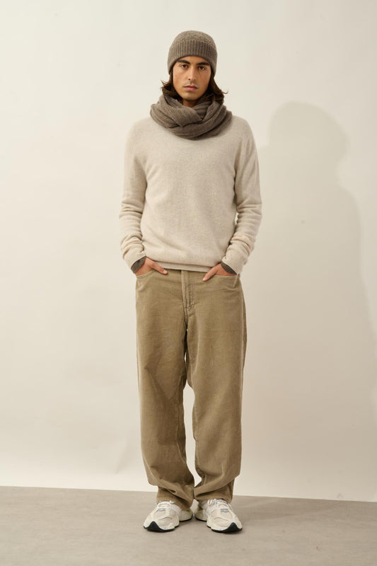 SCOTT bonnet 4 fils taupe chiné 100% cachemire