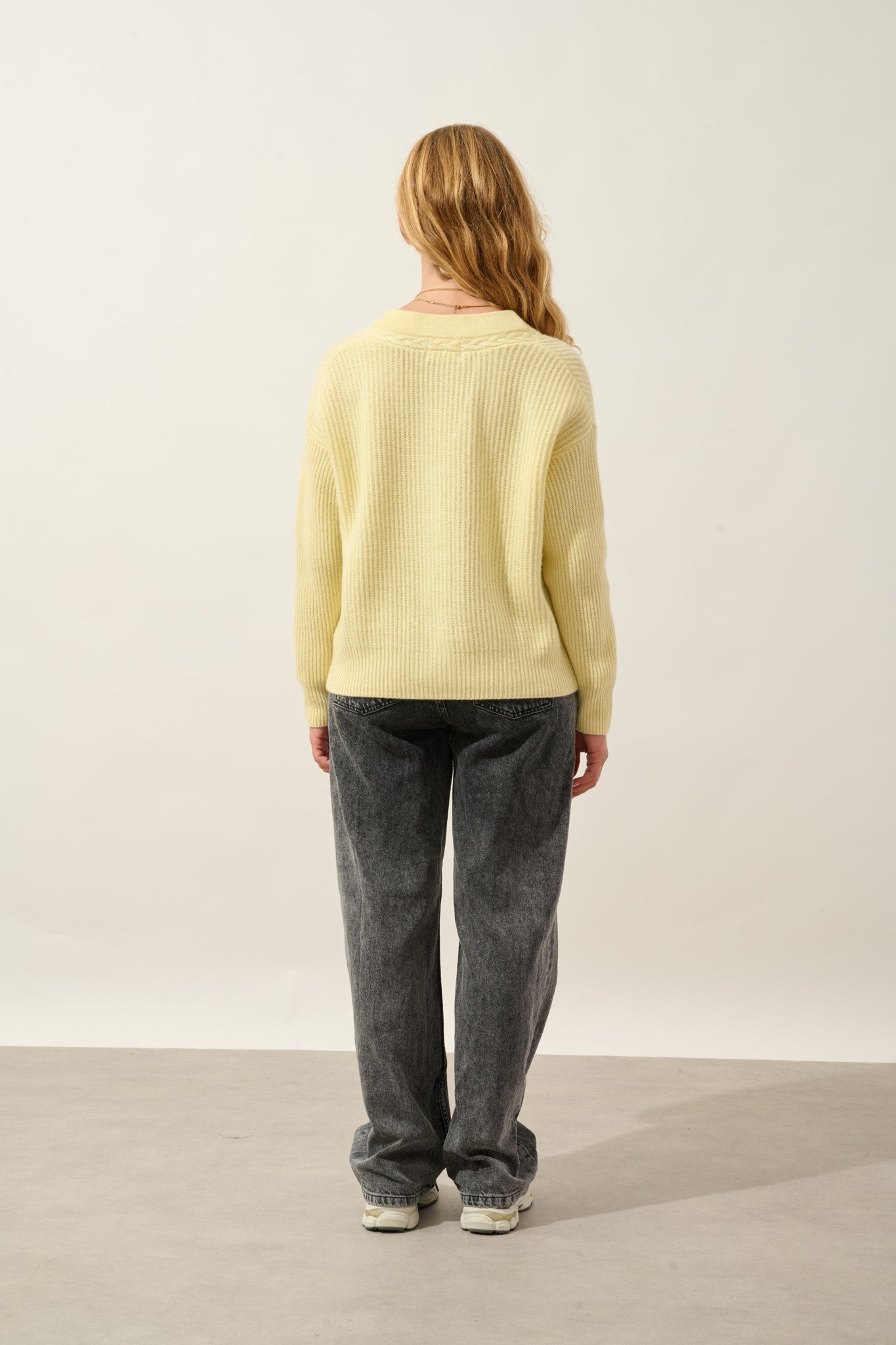 selena cardigan col v 4 fils limonade 100% cachemire