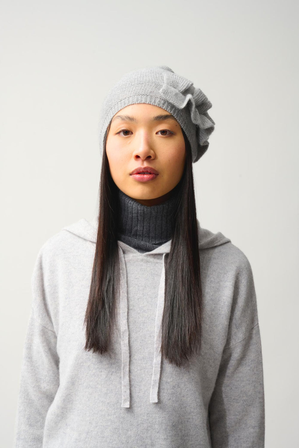 SIME 4-count mottled cloud beanie 100% cashmere