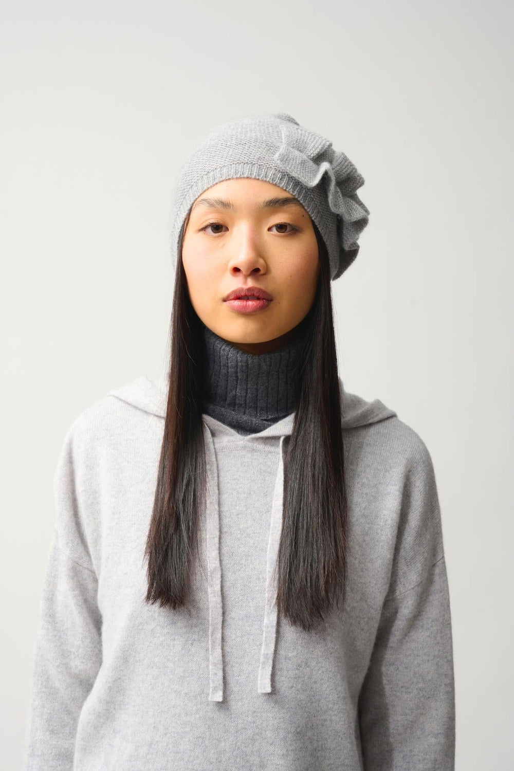 SIME 4-count mottled cloud beanie 100% cashmere