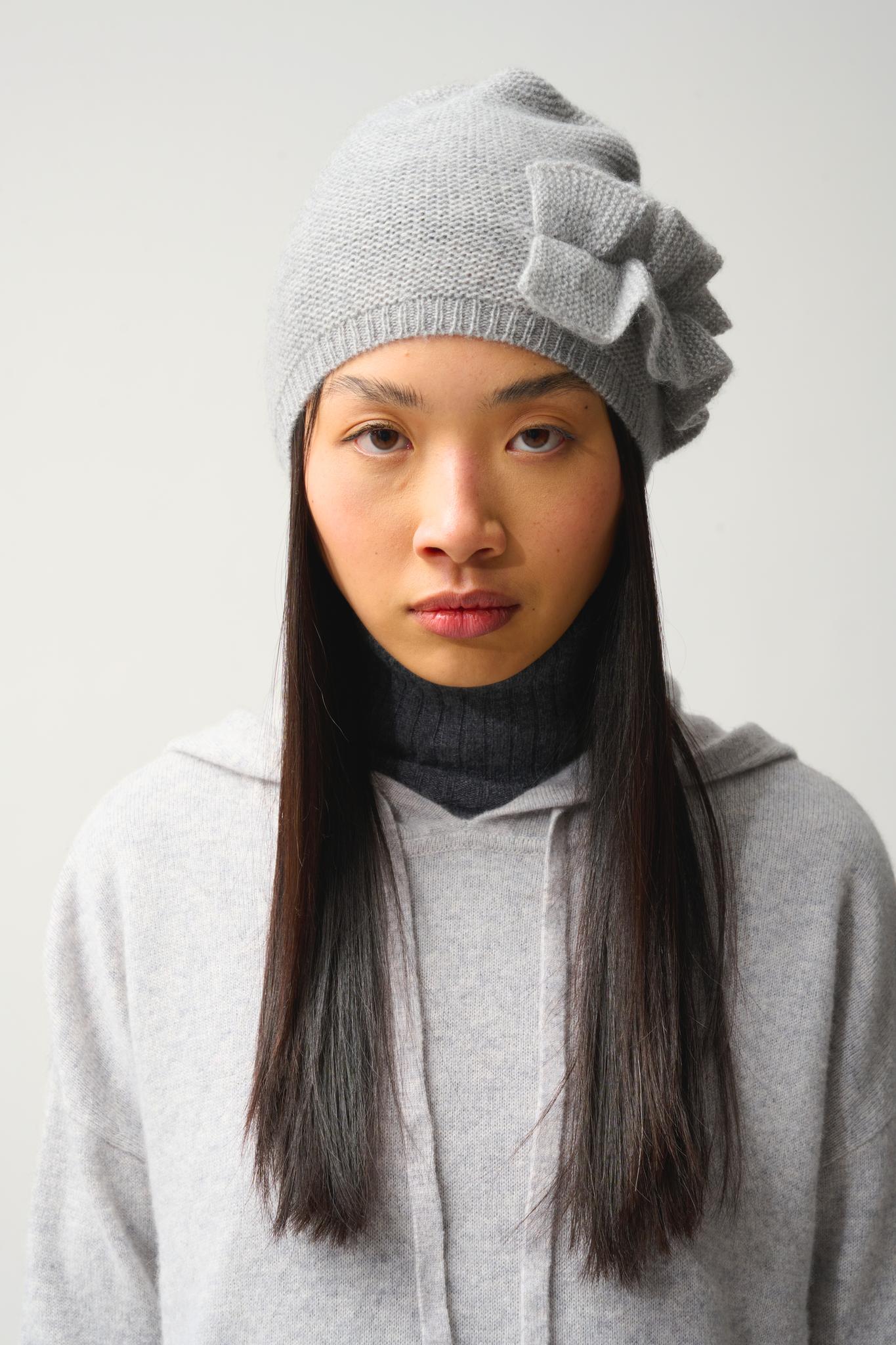 SIME 4-count mottled cloud beanie 100% cashmere