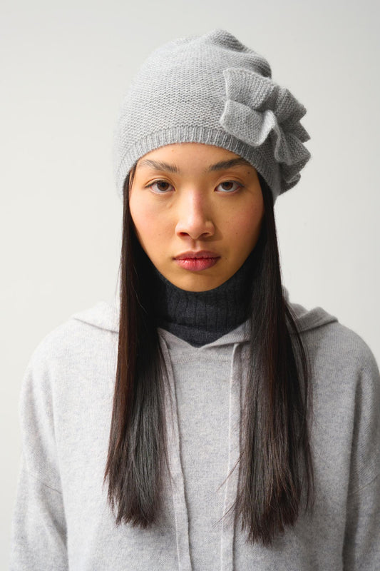 SIME 4-count mottled cloud beanie 100% cashmere